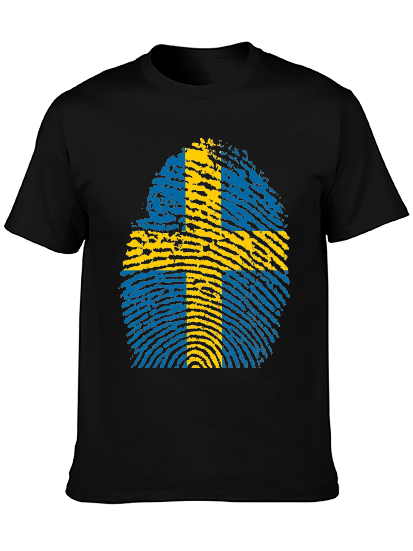 Sweden Flag Fingerprint Graphic T-Shirt