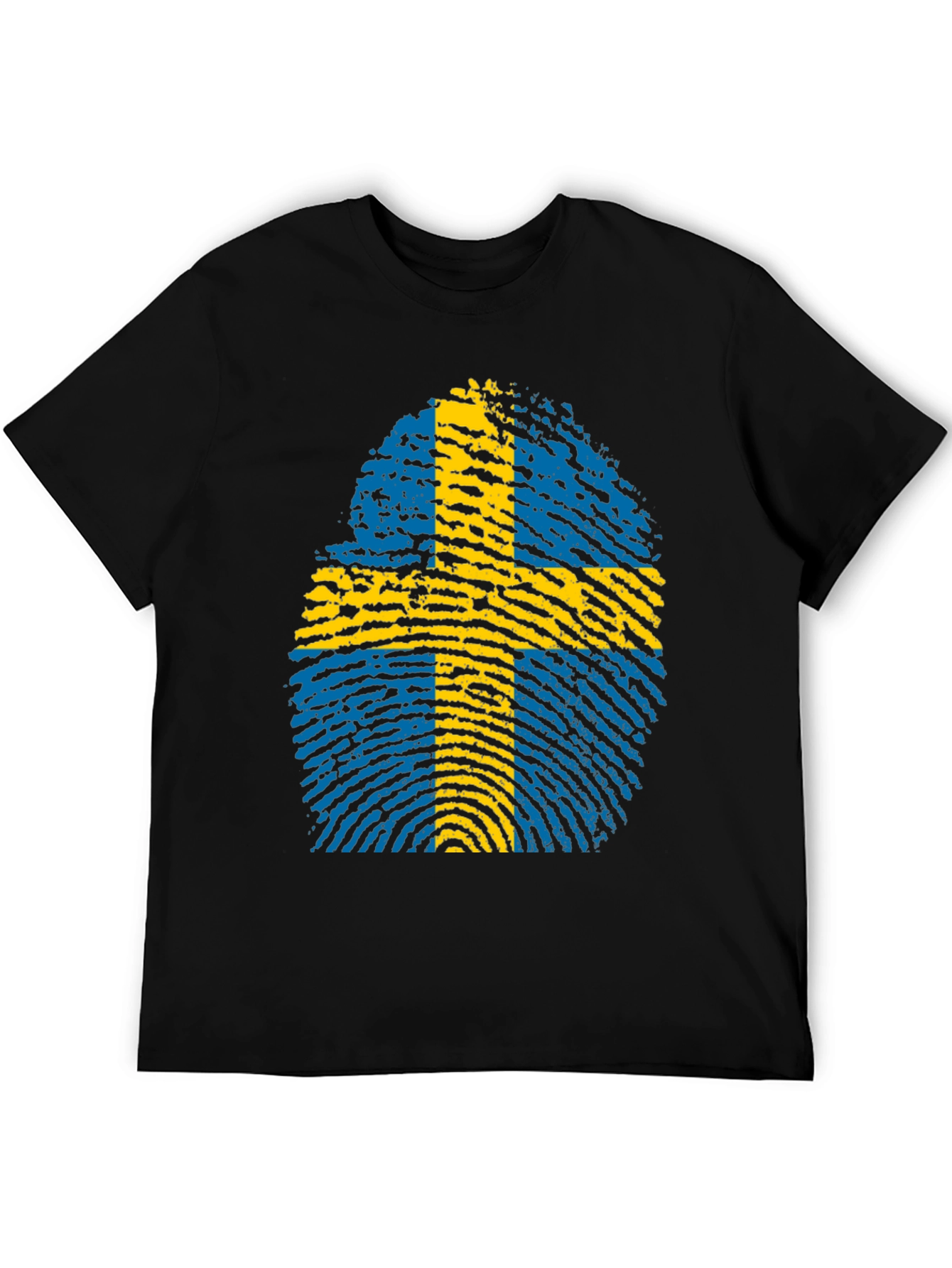 Sweden Flag Fingerprint Graphic T-Shirt