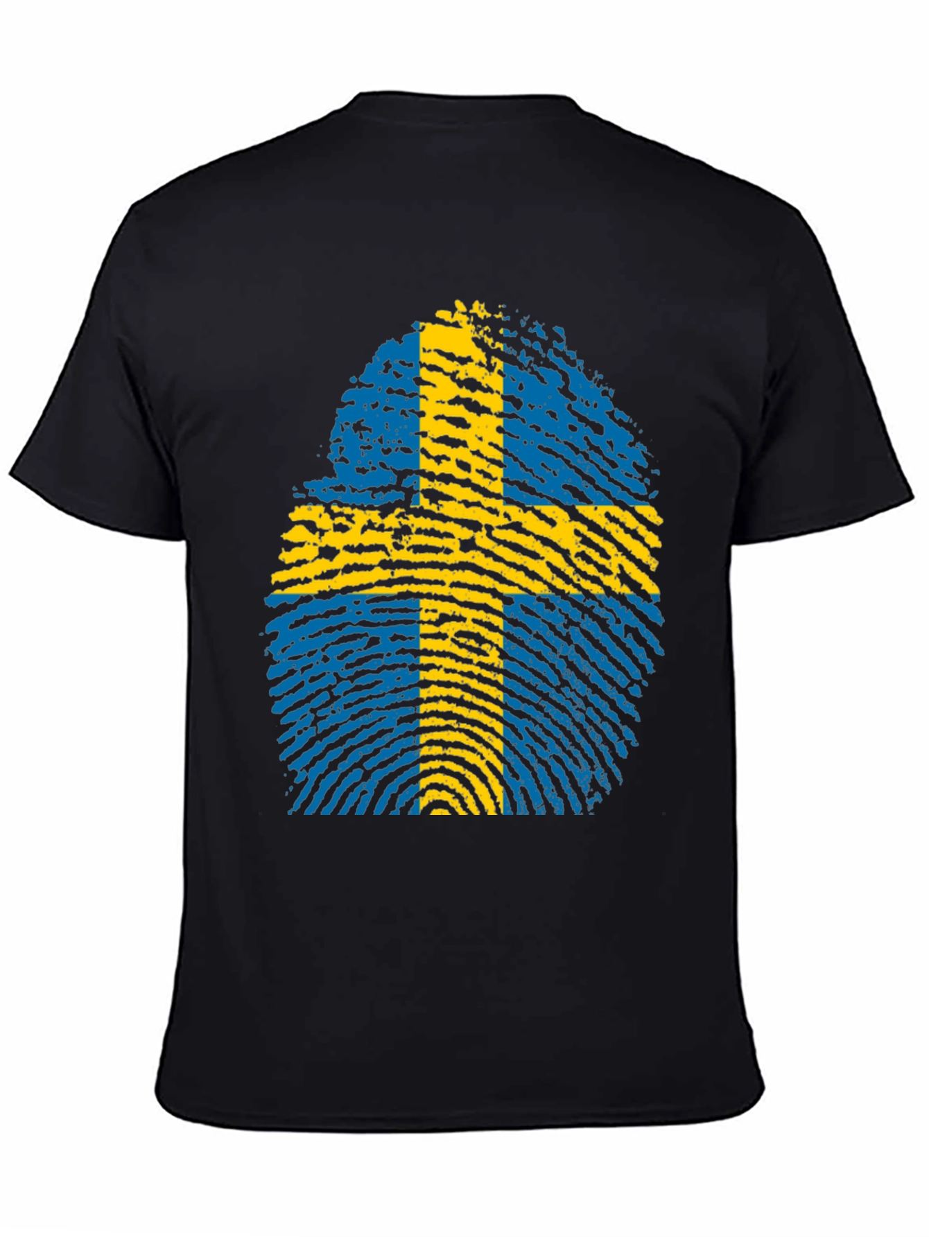 Sweden Flag Fingerprint Graphic T-Shirt
