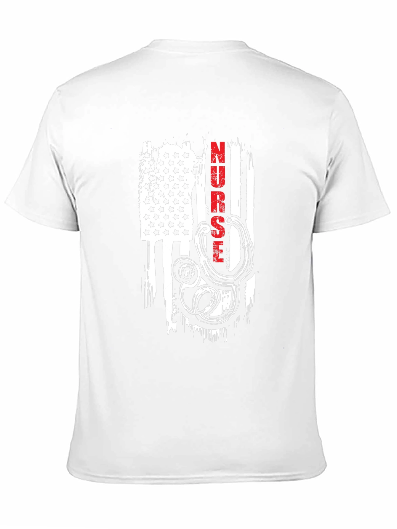 Nurse American Flag Stethoscope Graphic T-Shirt