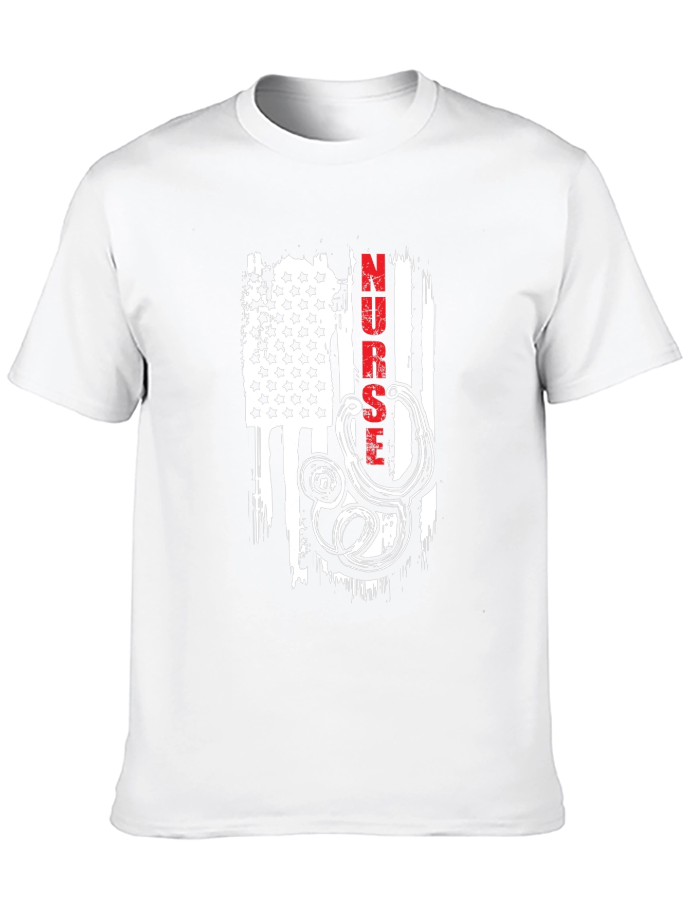 Nurse American Flag Stethoscope Graphic T-Shirt