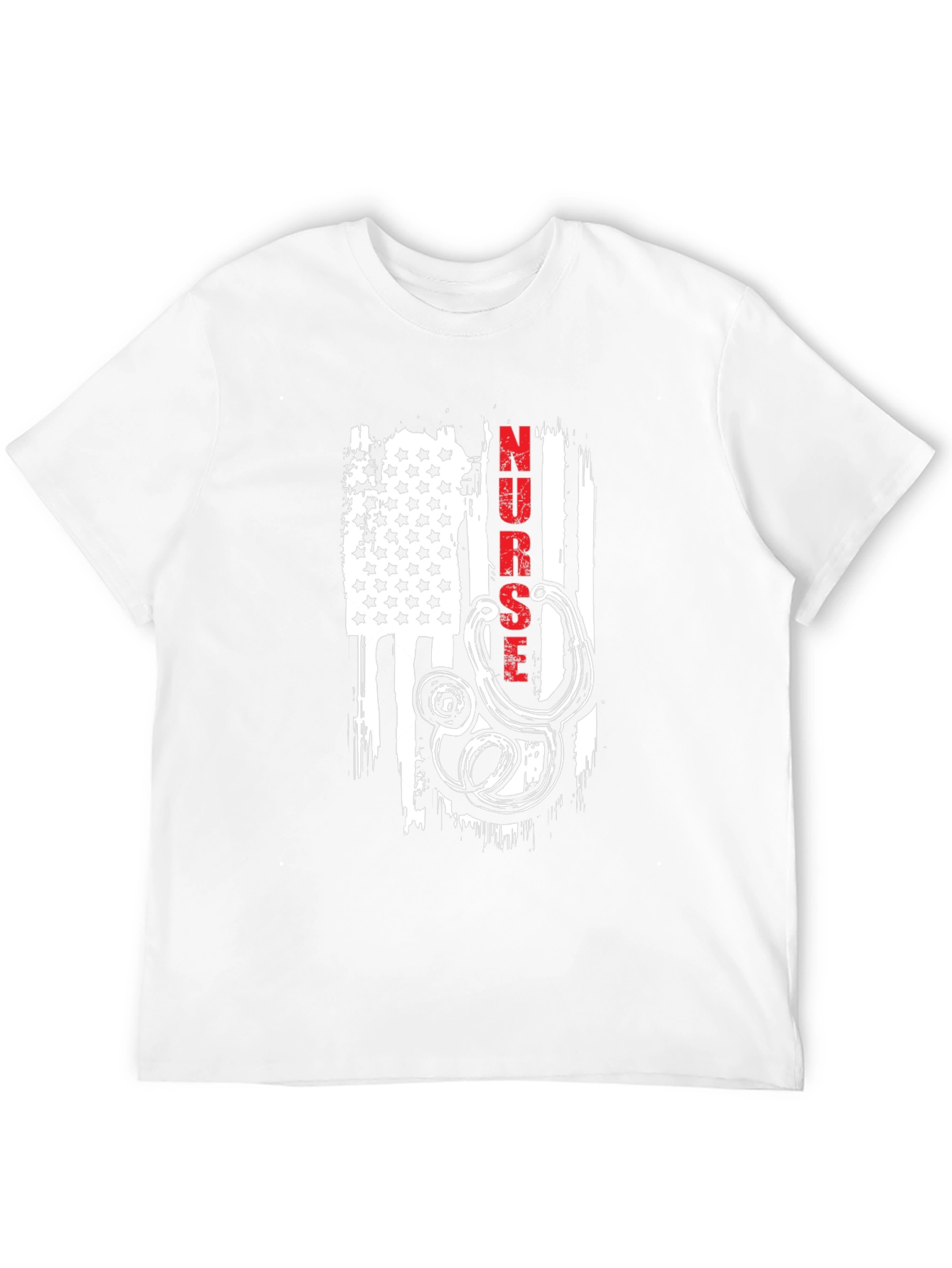 Nurse American Flag Stethoscope Graphic T-Shirt