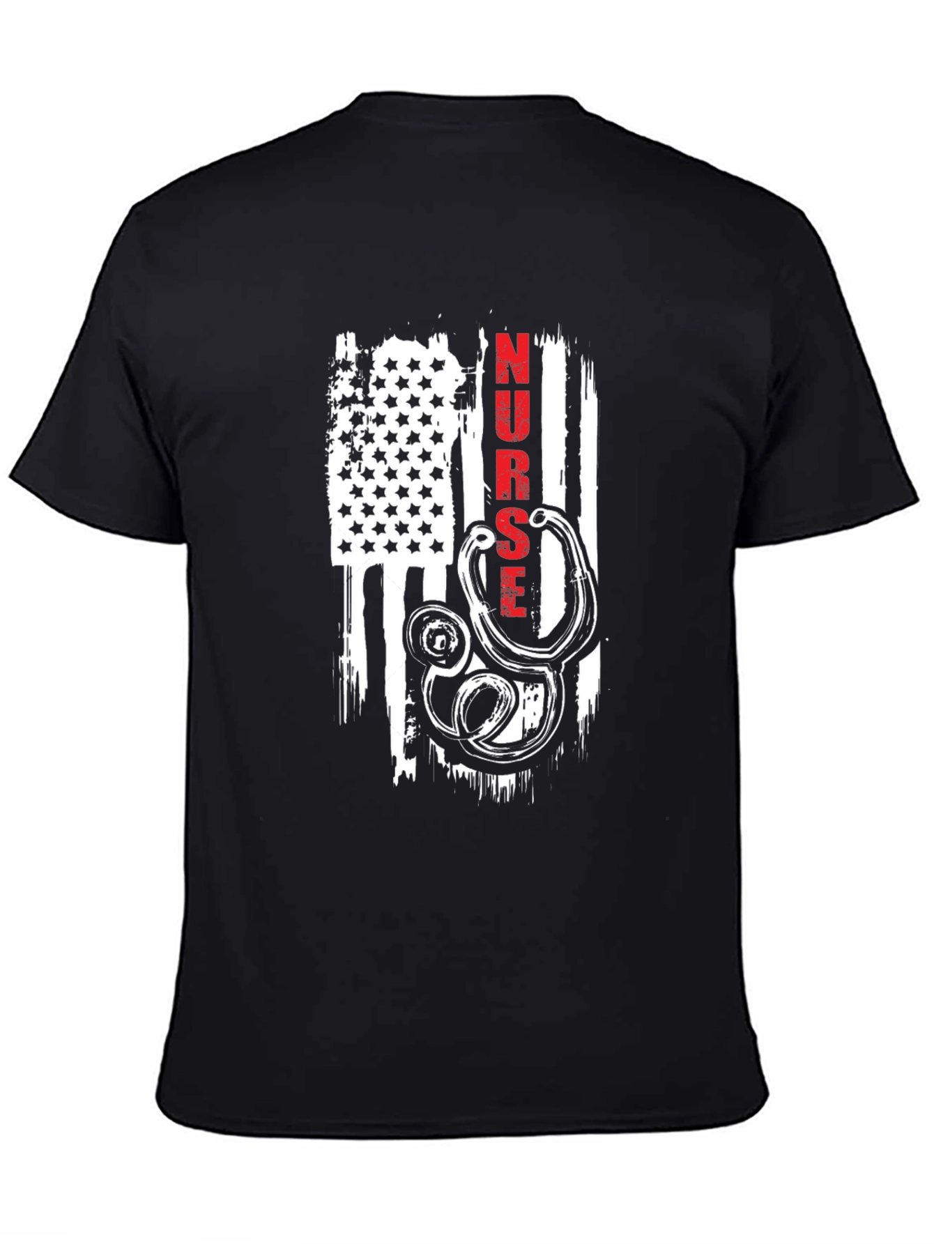 Nurse American Flag Stethoscope Graphic T-Shirt