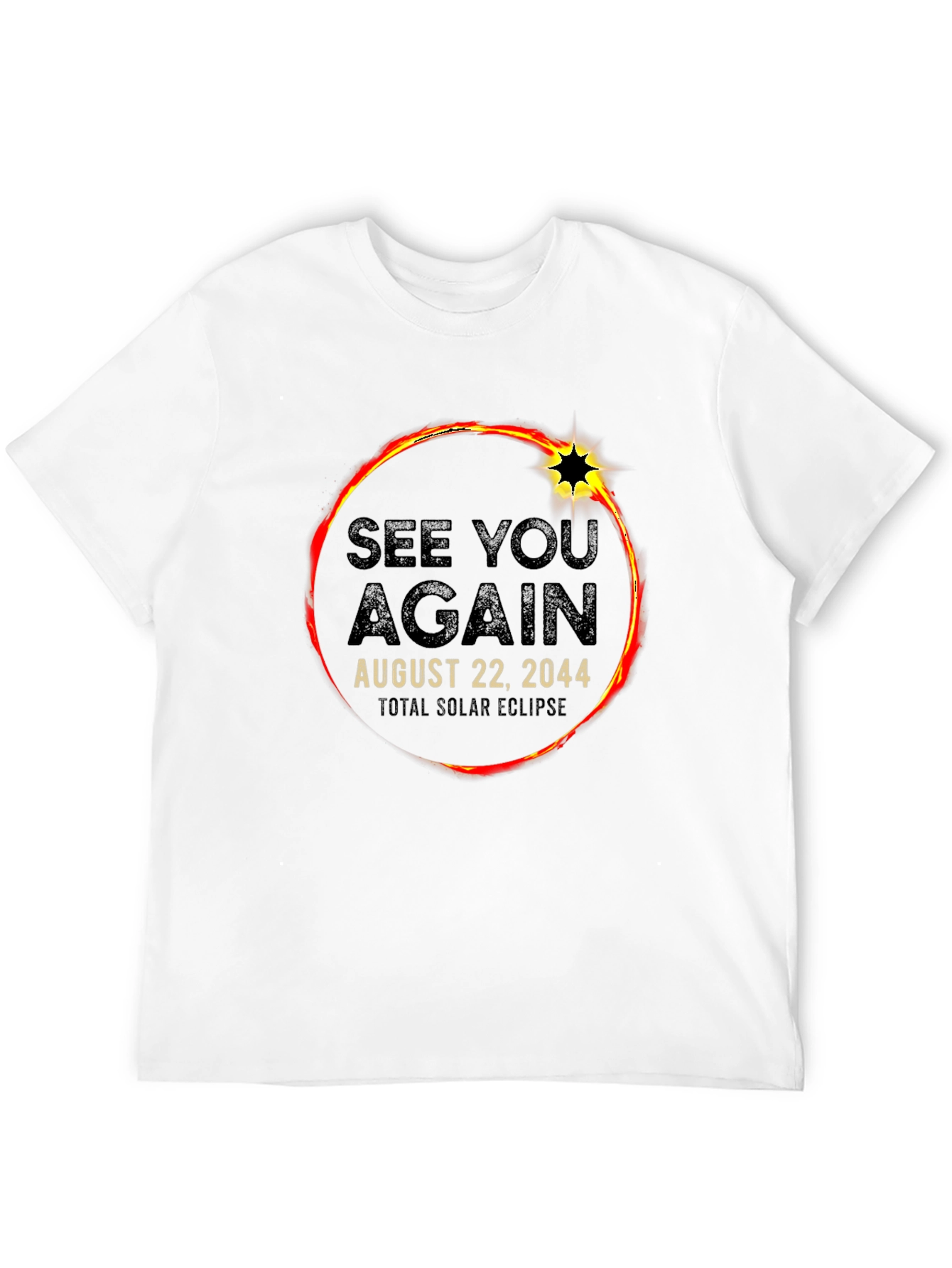 See You Again Solar Eclipse 2044 Black T-Shirt