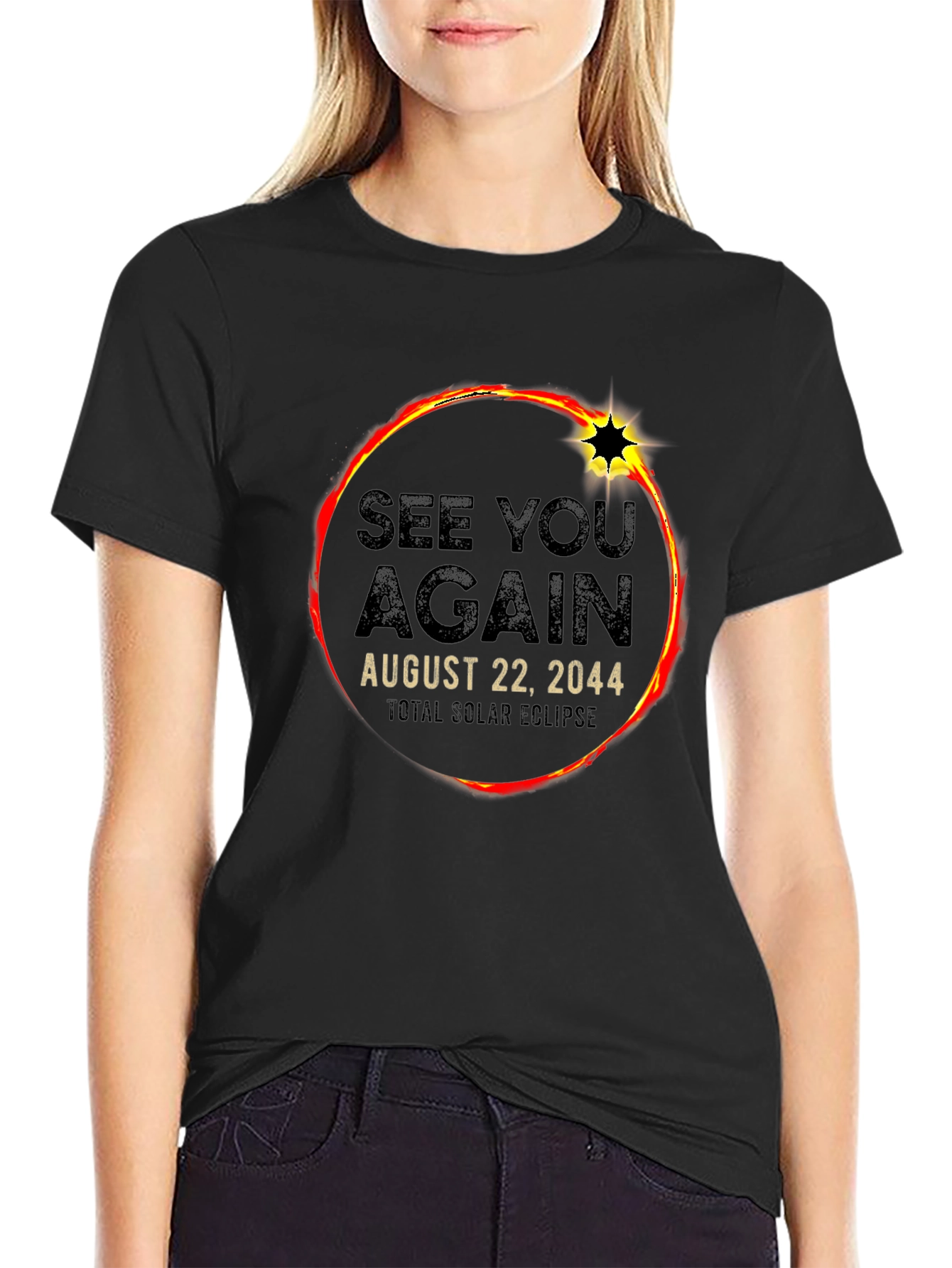 See You Again Solar Eclipse 2044 Black T-Shirt
