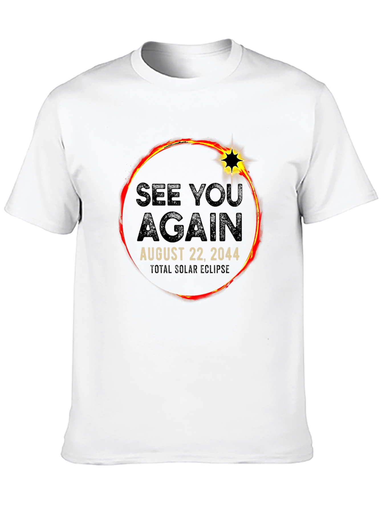 See You Again Solar Eclipse 2044 Black T-Shirt