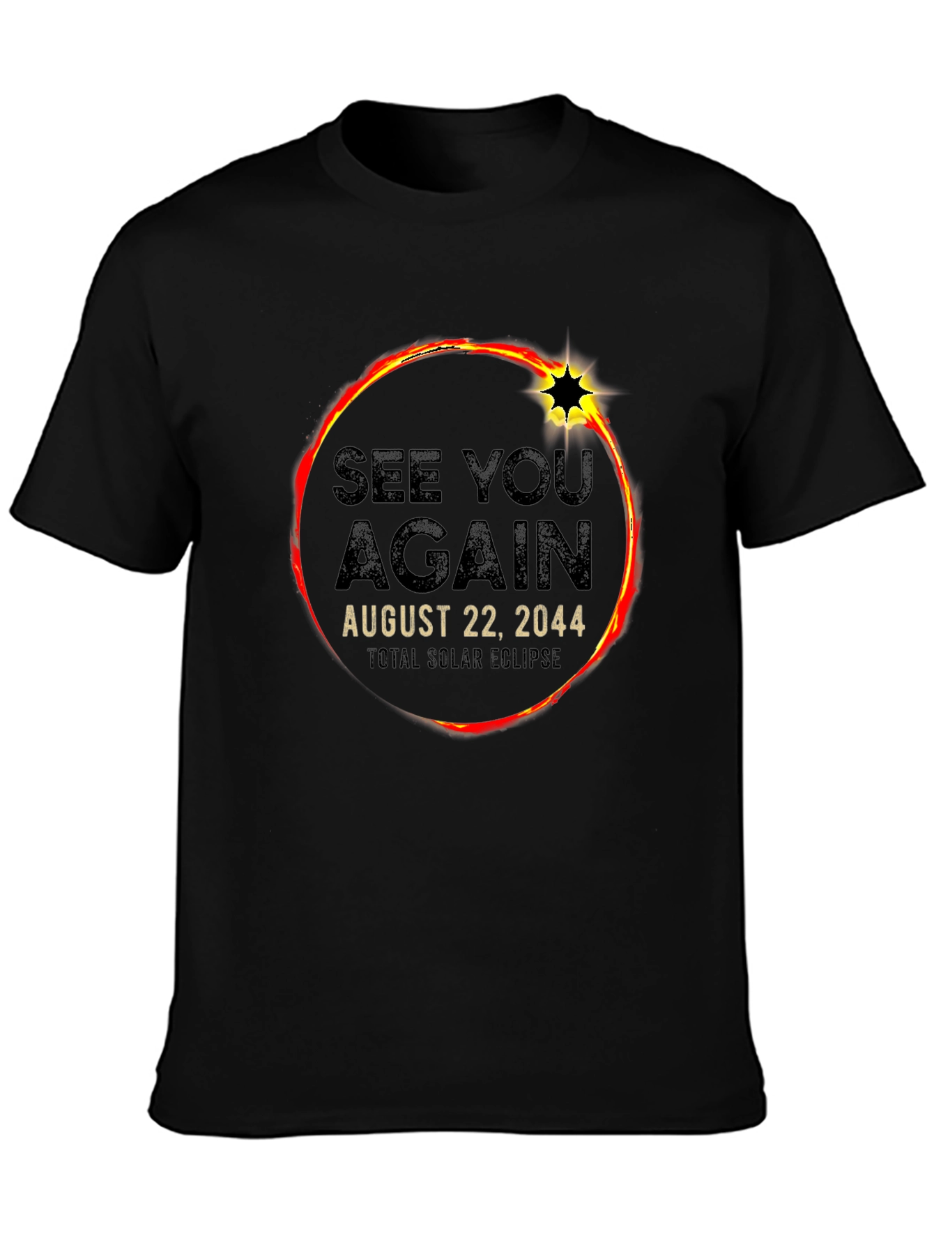 See You Again Solar Eclipse 2044 Black T-Shirt