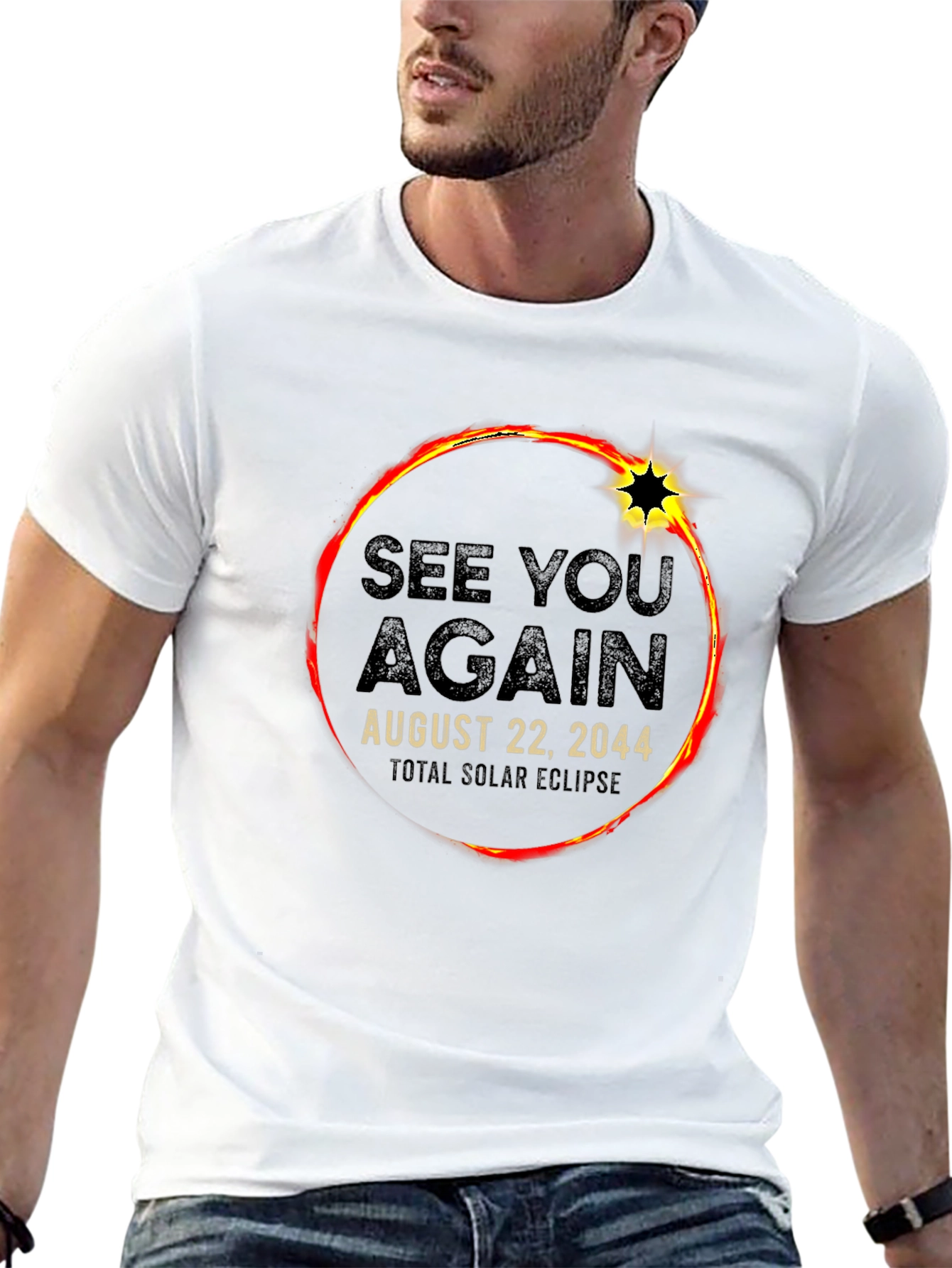 See You Again Solar Eclipse 2044 Black T-Shirt