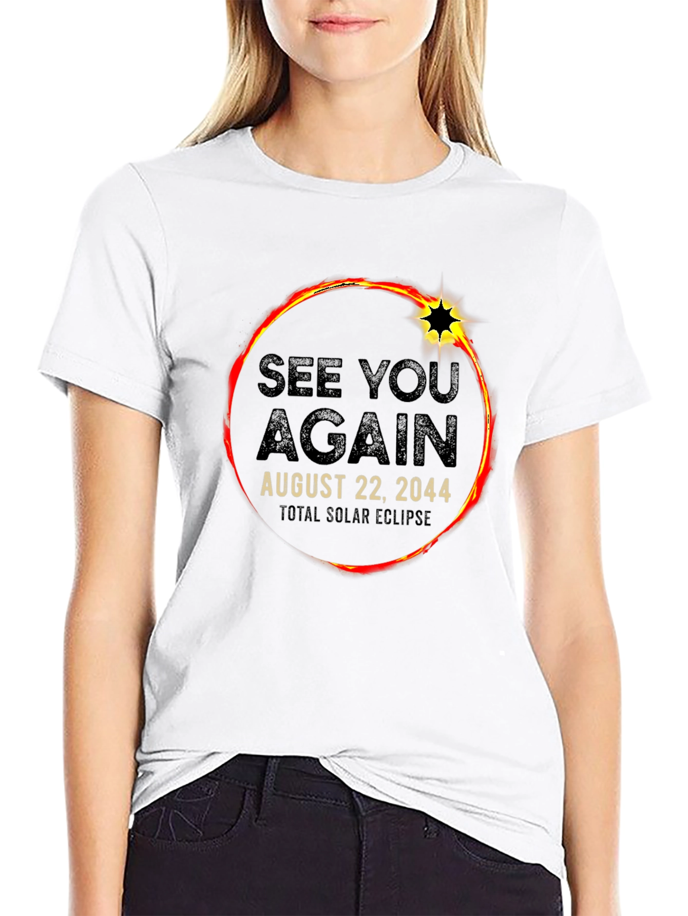 See You Again Solar Eclipse 2044 Black T-Shirt