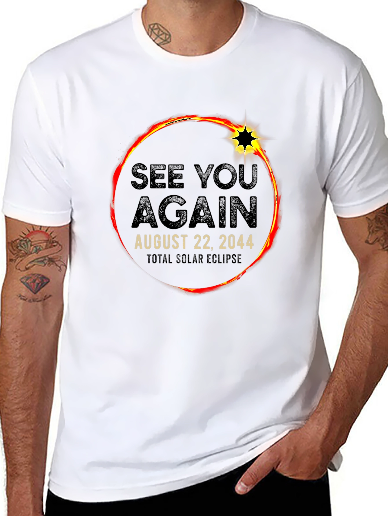 See You Again Solar Eclipse 2044 Black T-Shirt