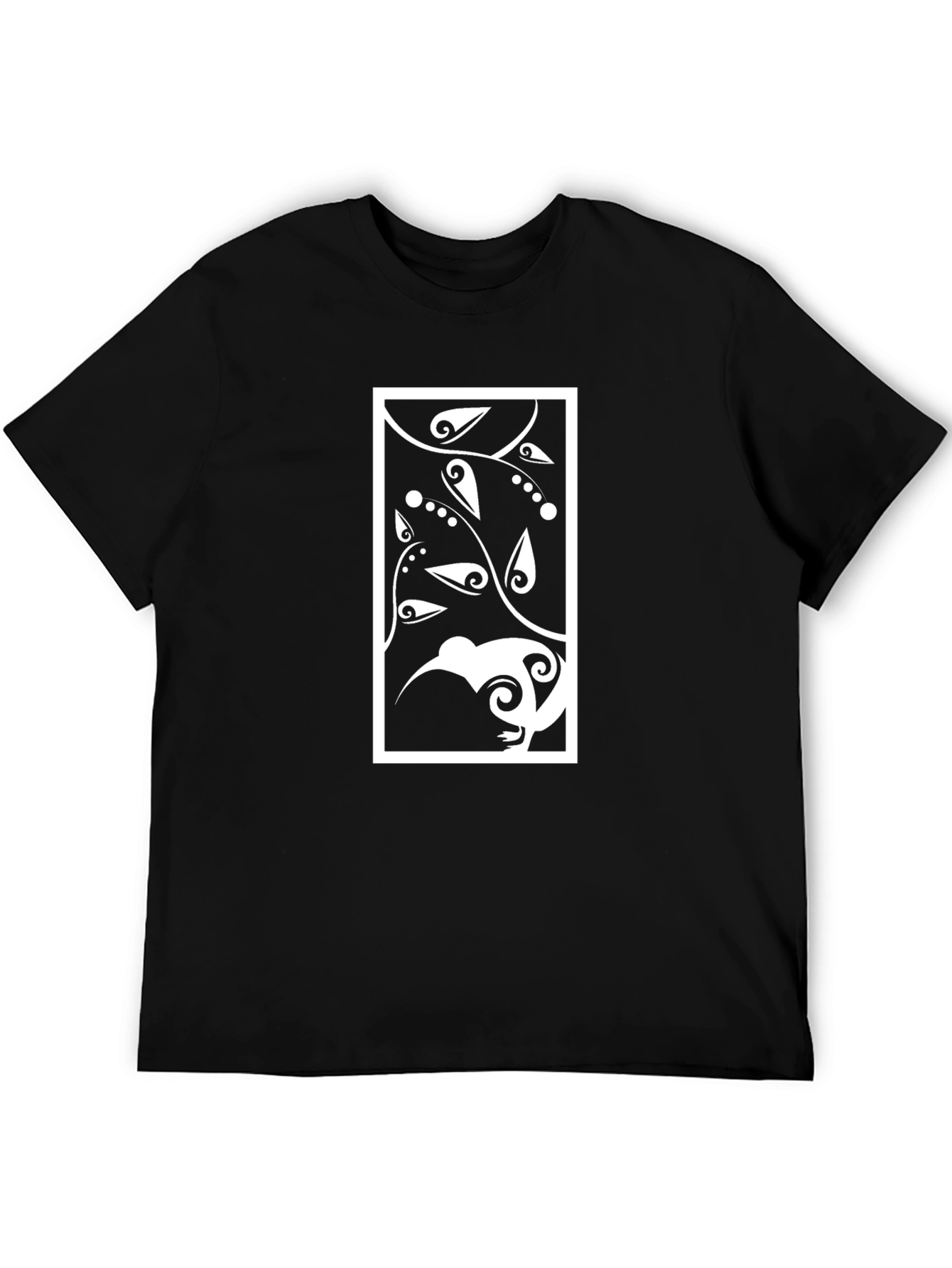 Black Tee with Kiwi Bird Graphic