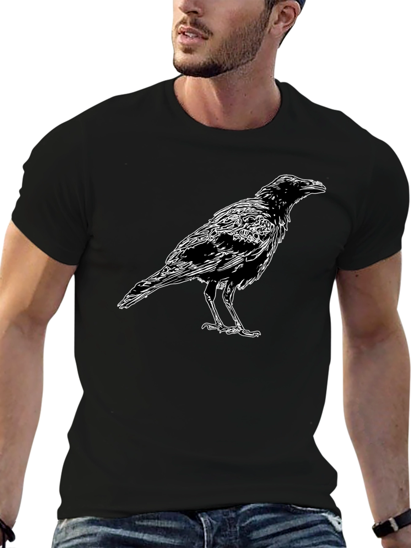 Raven Graphic Black T-Shirt