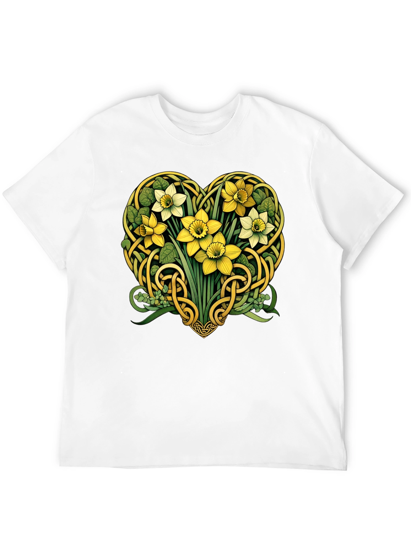 Celtic Knot Heart Daffodil Graphic Tee