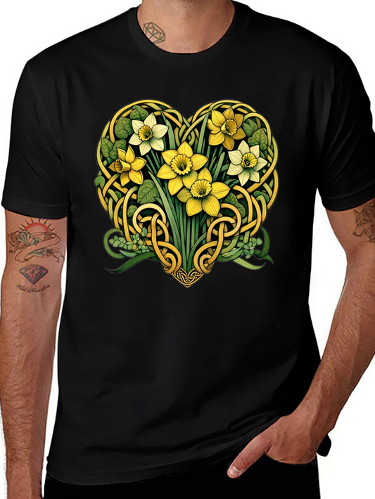 Celtic Knot Heart Daffodil Graphic Tee