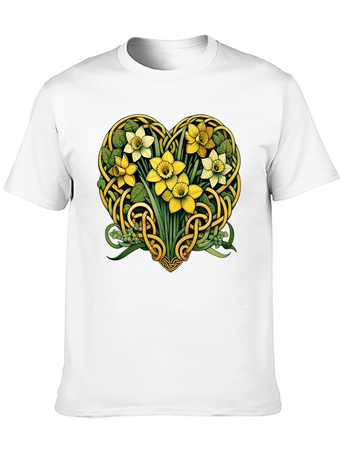 Celtic Knot Heart Daffodil Graphic Tee