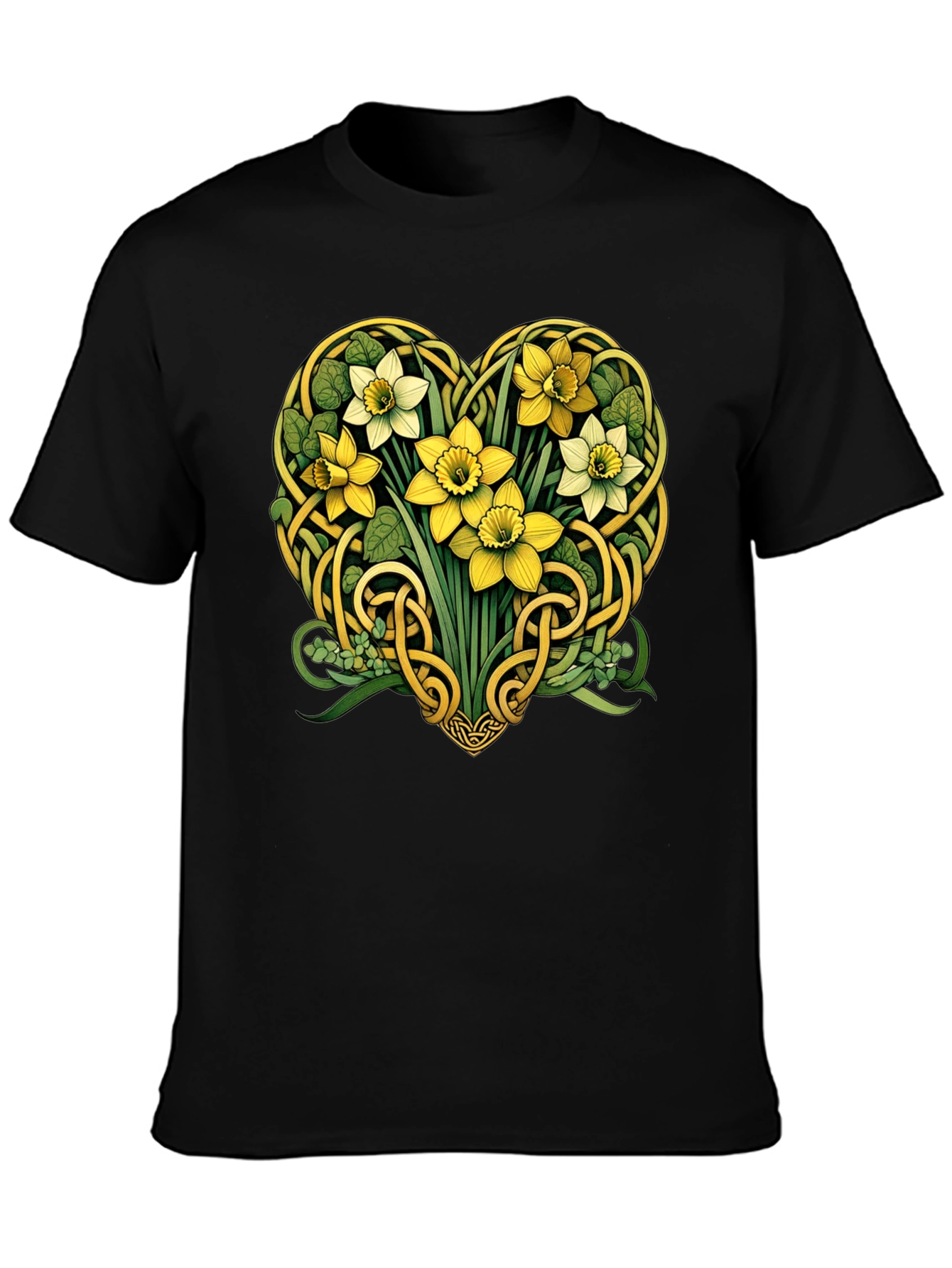 Celtic Knot Heart Daffodil Graphic Tee