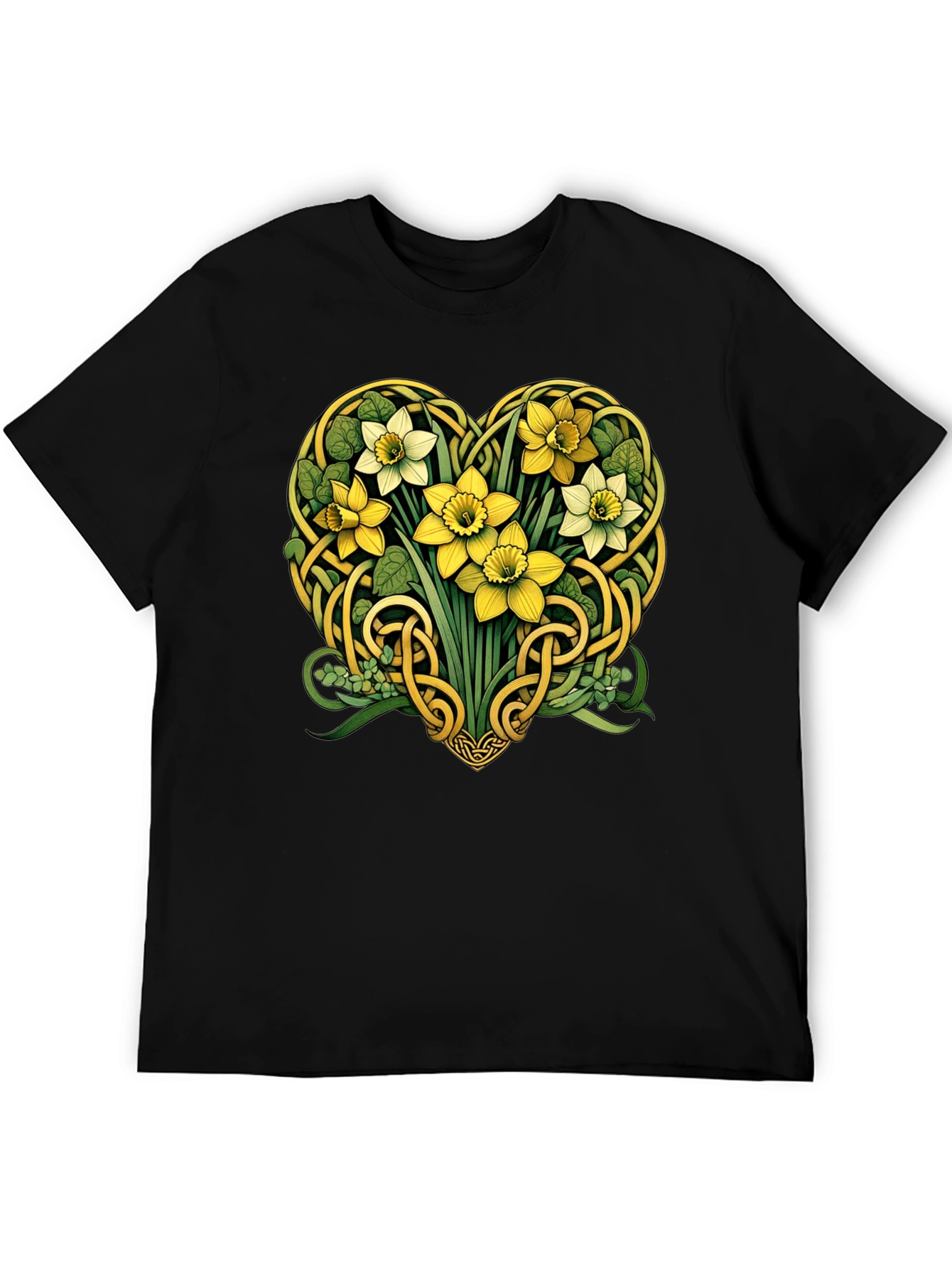 Celtic Knot Heart Daffodil Graphic Tee