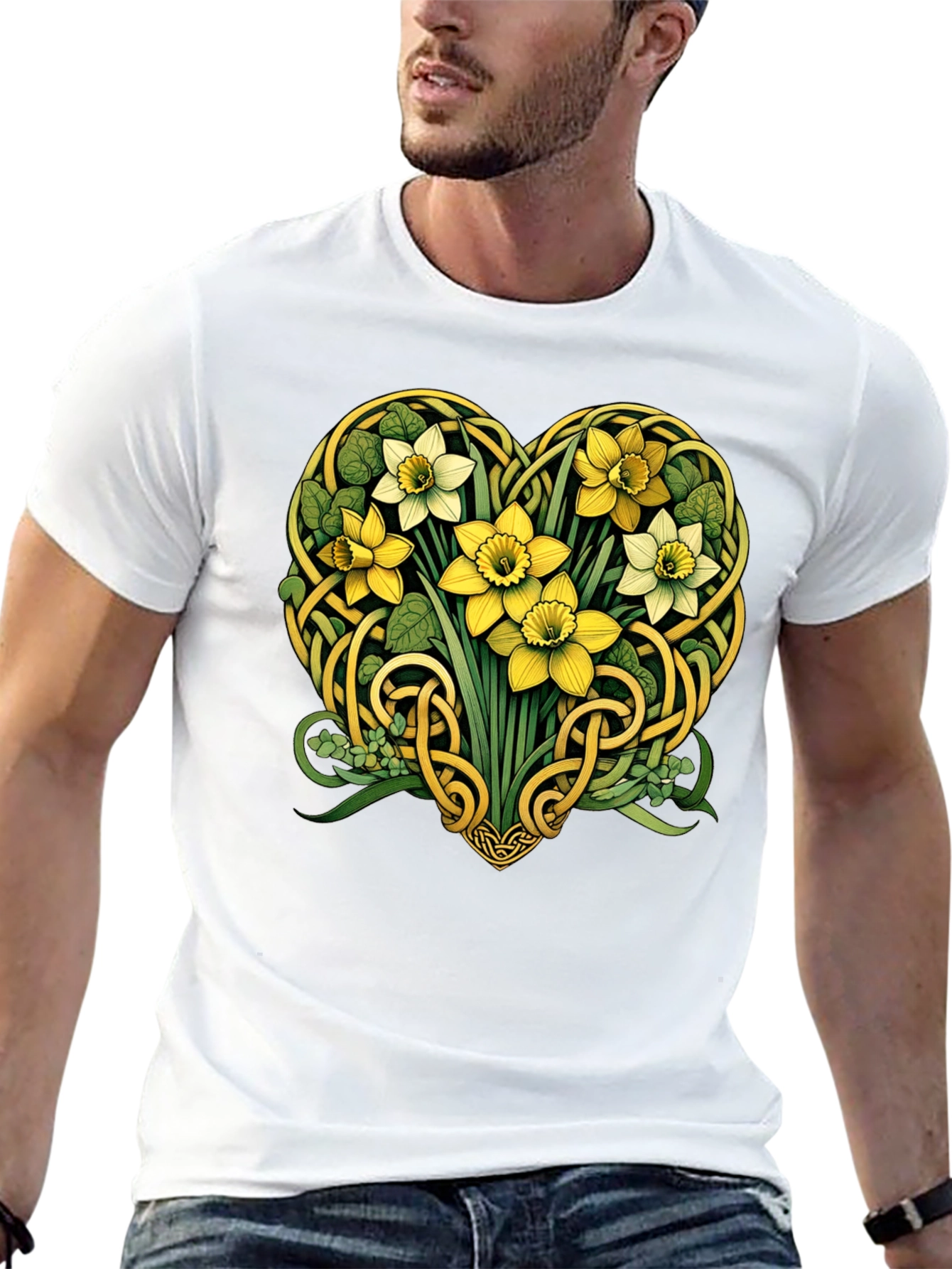 Celtic Knot Heart Daffodil Graphic Tee
