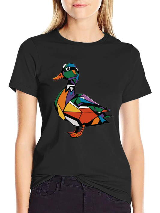 Geometric Duck Graphic Tee - Modern Style