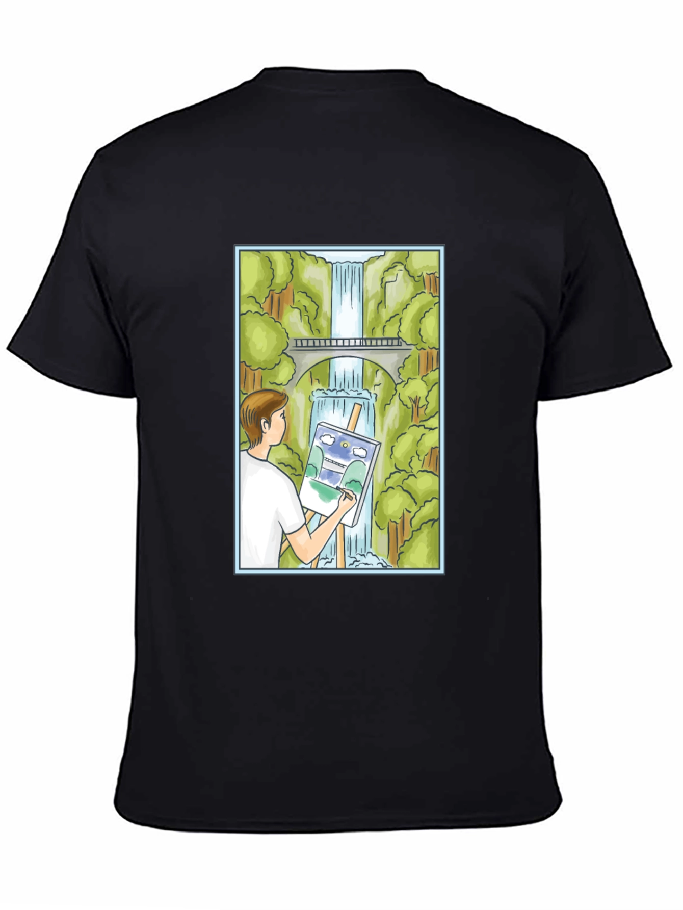 Painter Waterfall Graphic T-Shirt