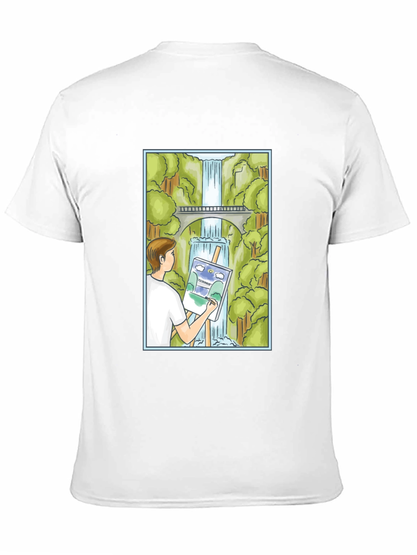 Painter Waterfall Graphic T-Shirt