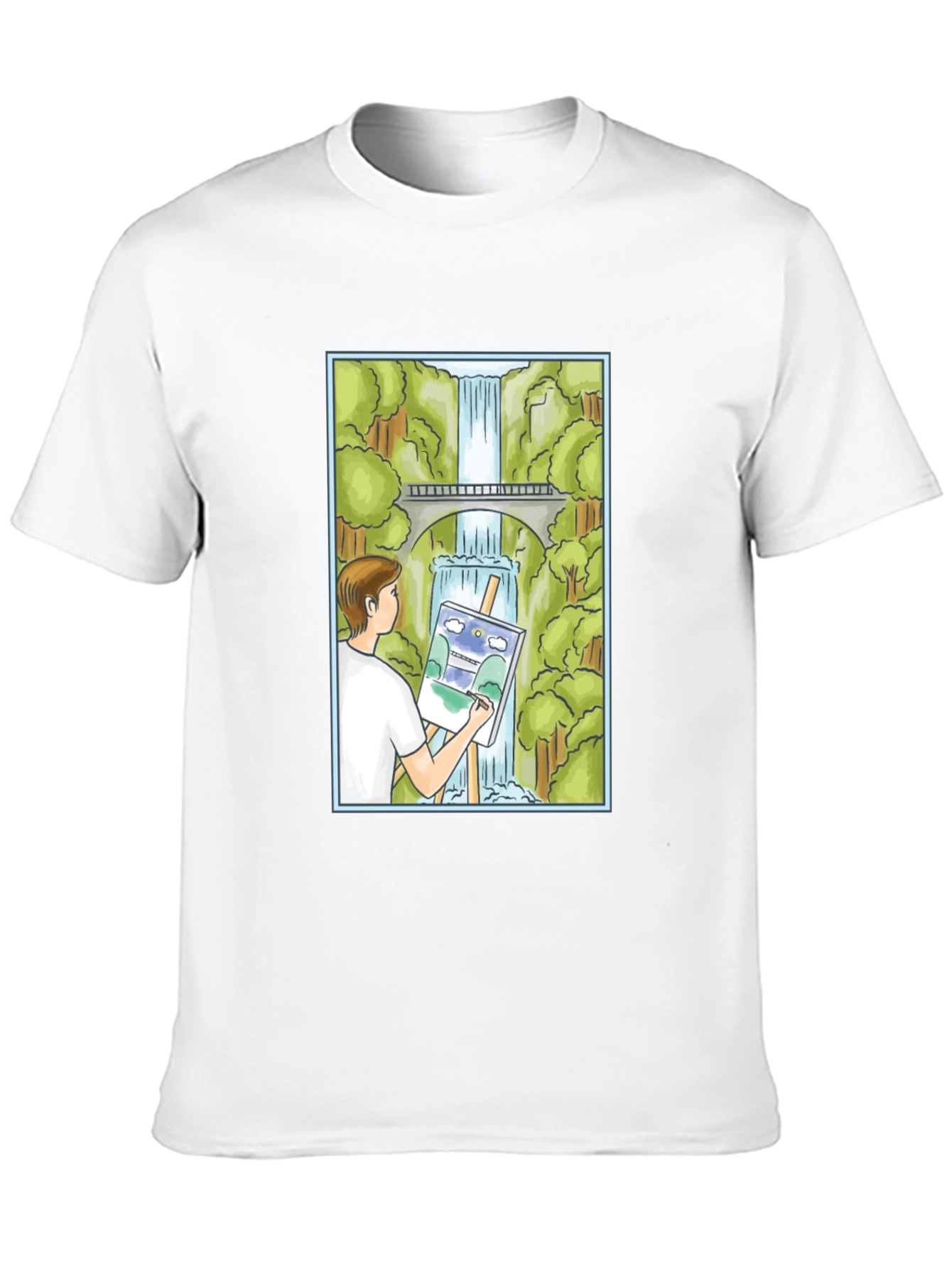 Painter Waterfall Graphic T-Shirt
