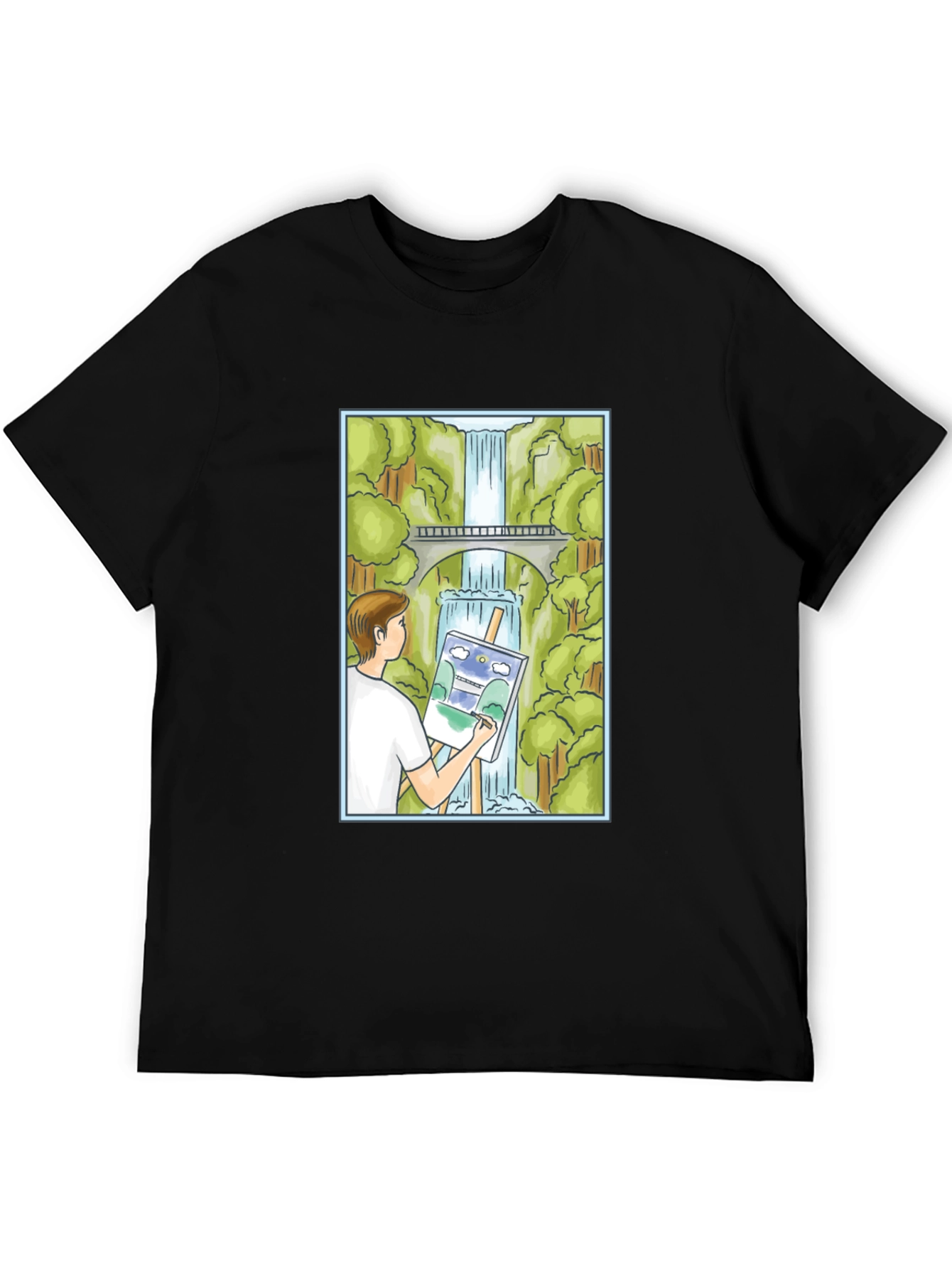 Painter Waterfall Graphic T-Shirt