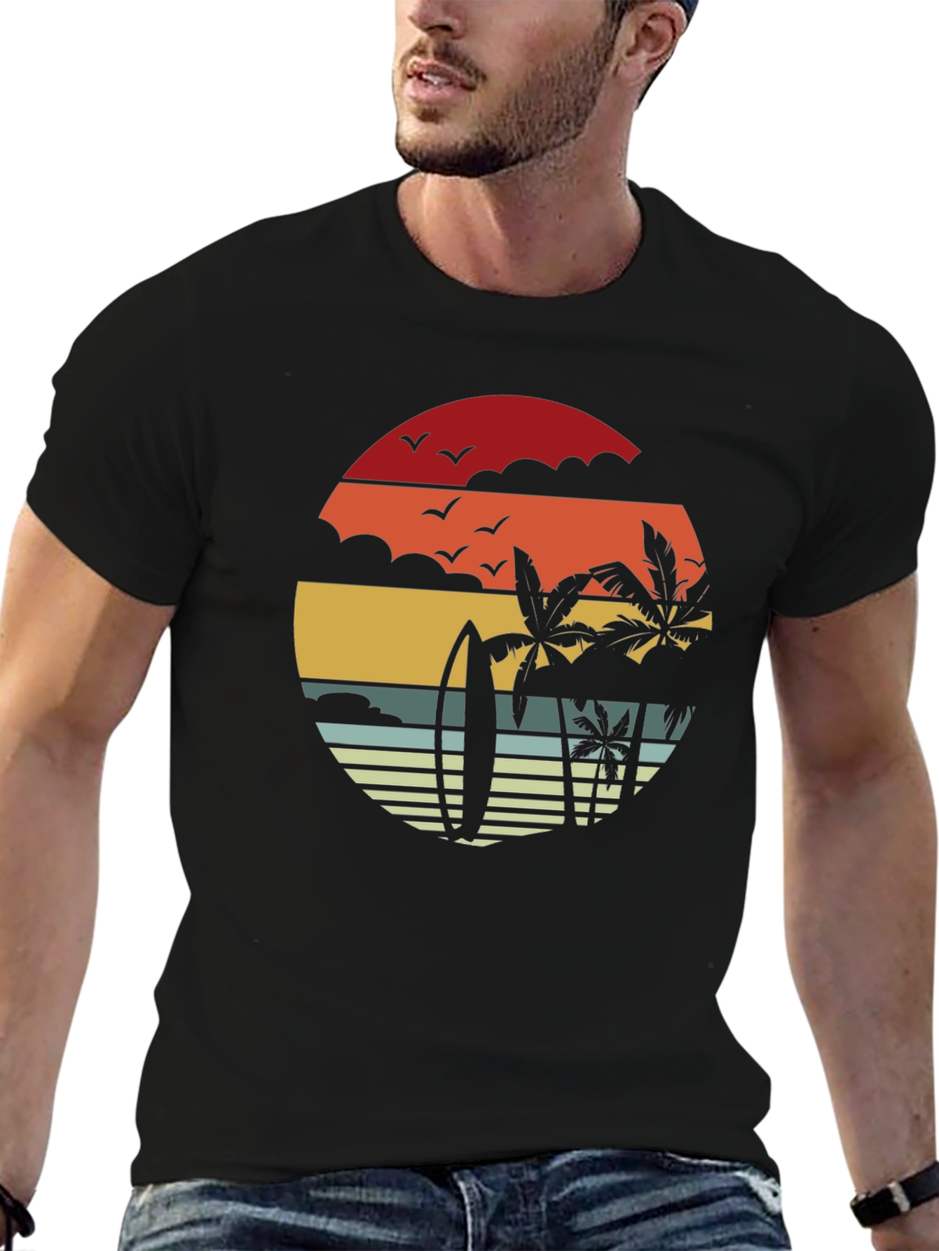 Retro Sunset Beach T-Shirt