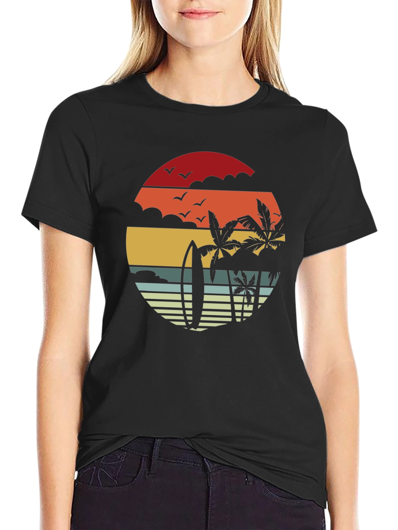 Retro Sunset Beach T-Shirt