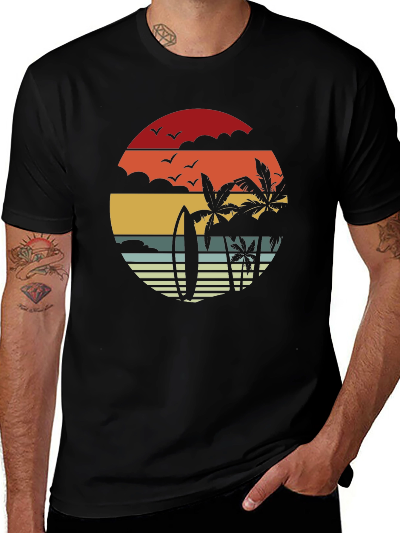 Retro Sunset Beach T-Shirt