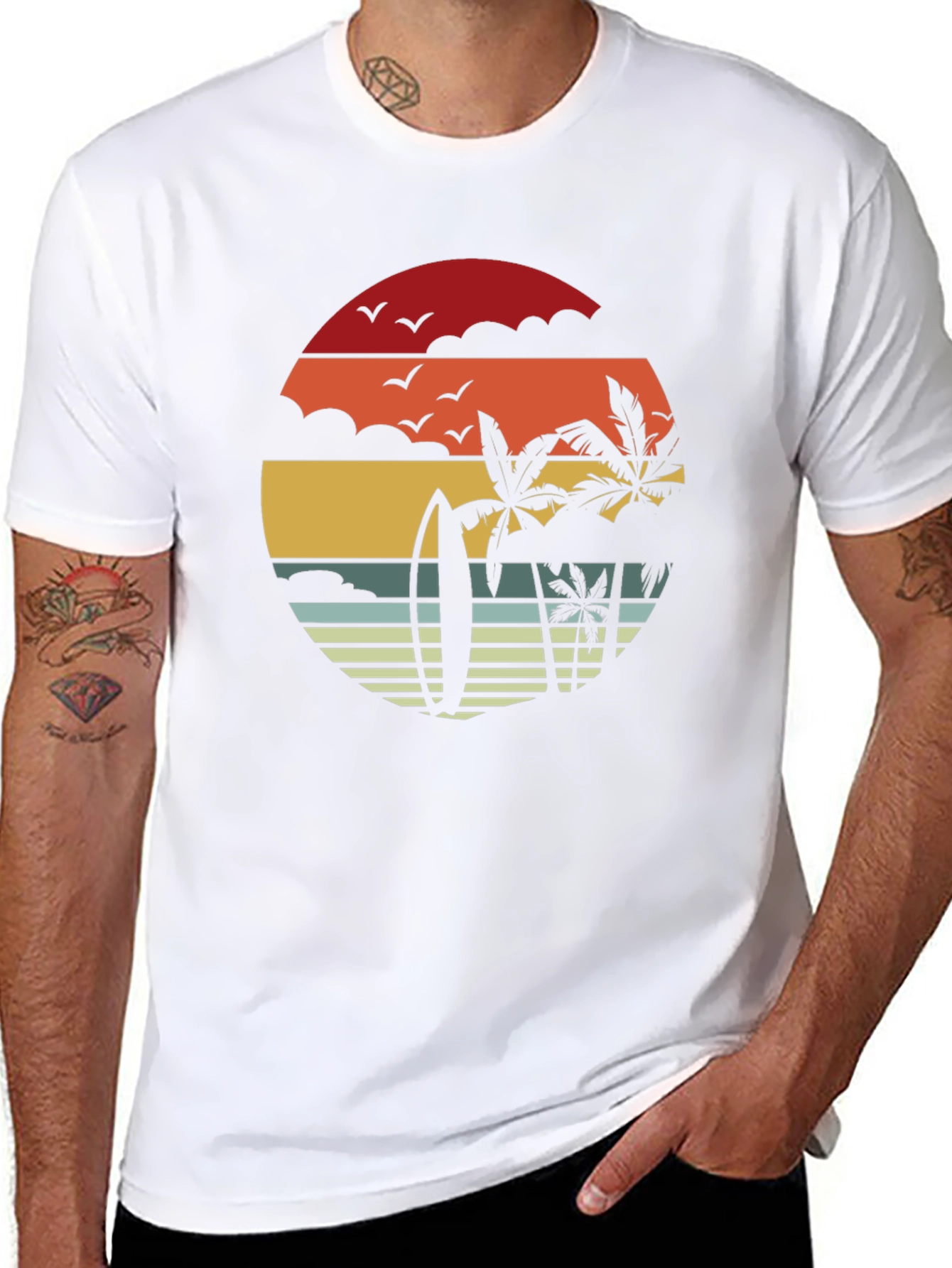 Retro Sunset Beach T-Shirt
