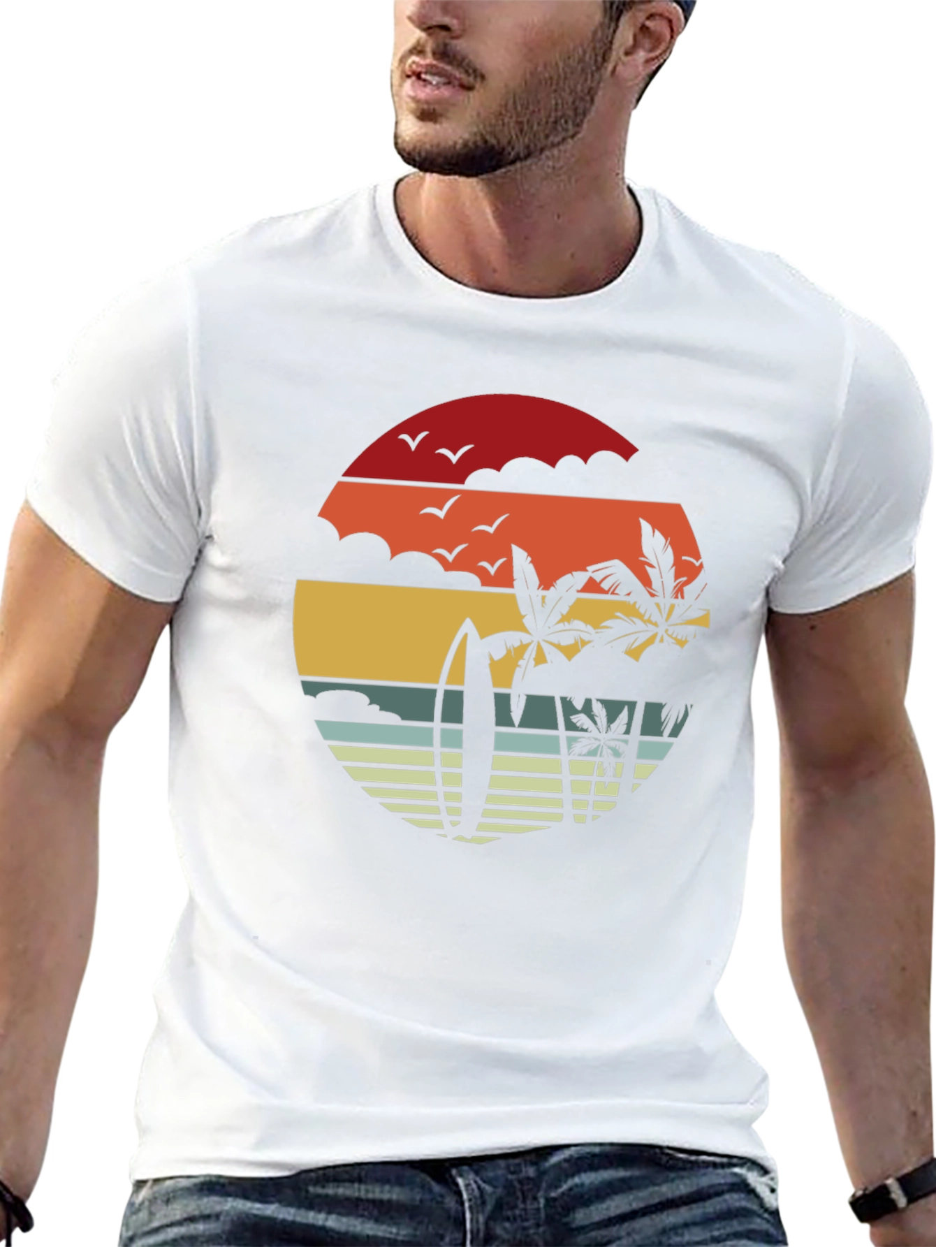 Retro Sunset Beach T-Shirt