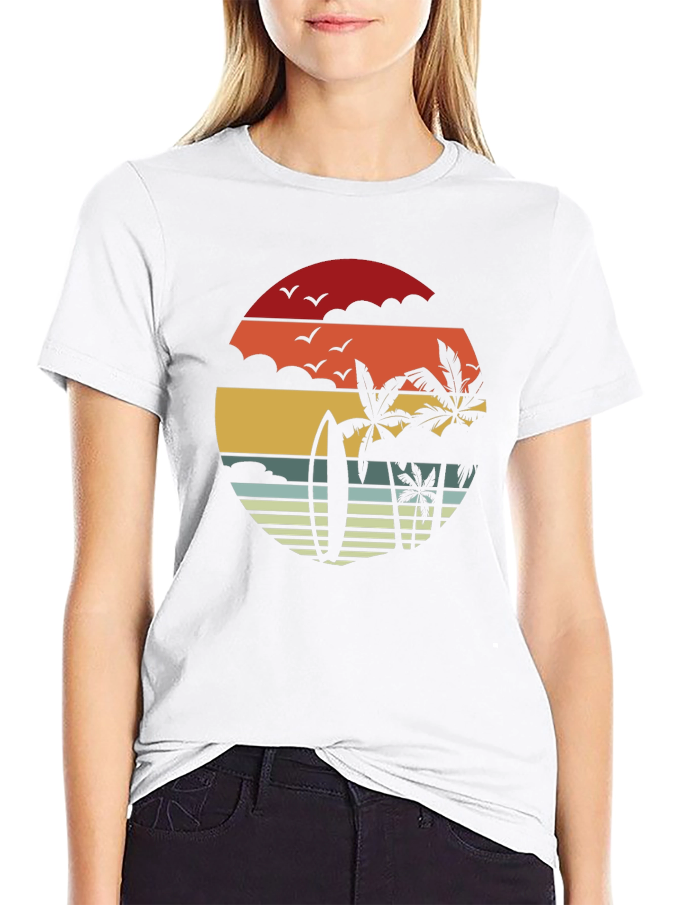 Retro Sunset Beach T-Shirt