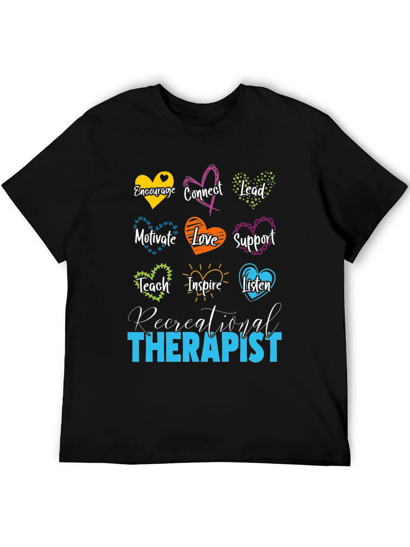 Recreational Therapist Heart Graphic T-Shirt