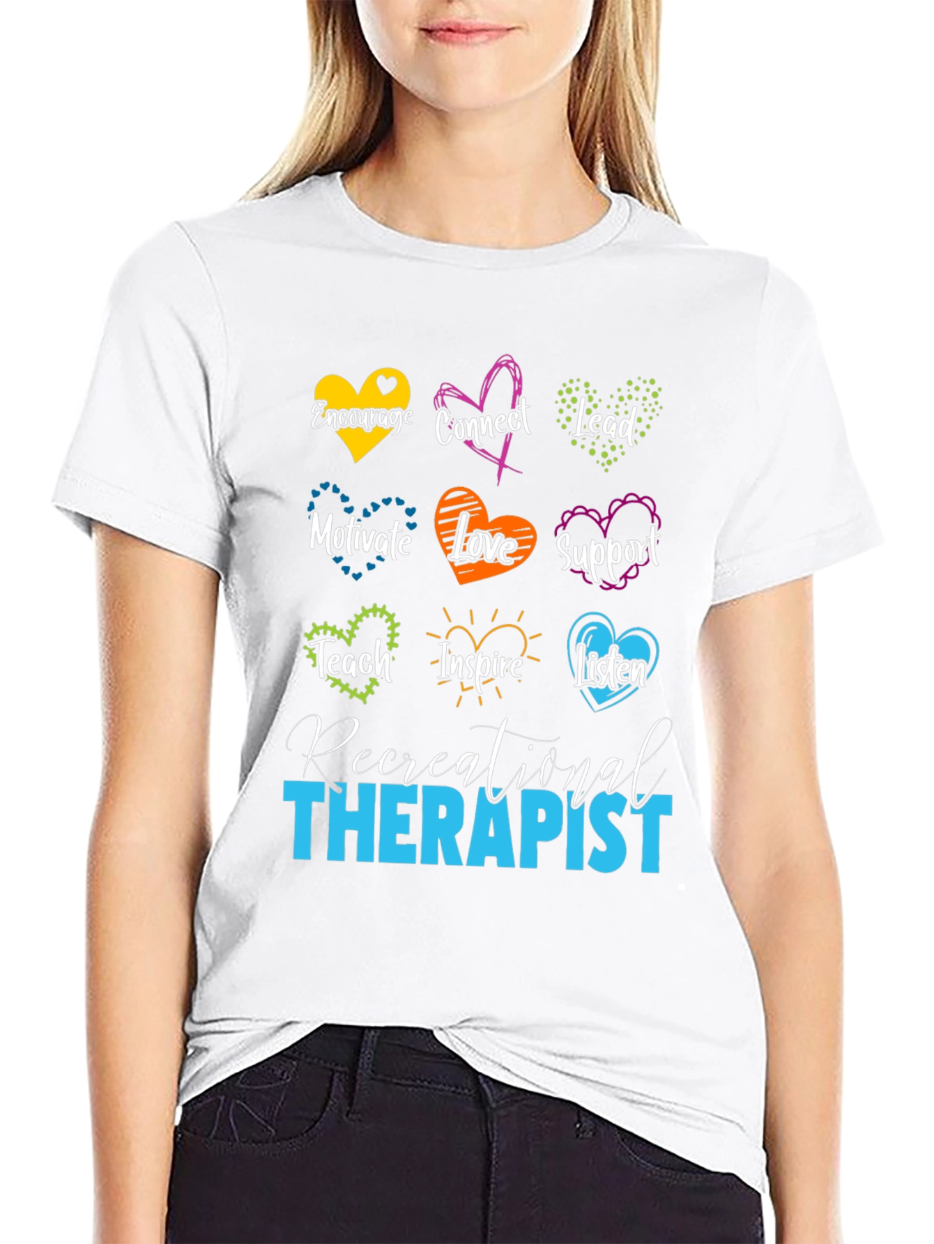Recreational Therapist Heart Graphic T-Shirt