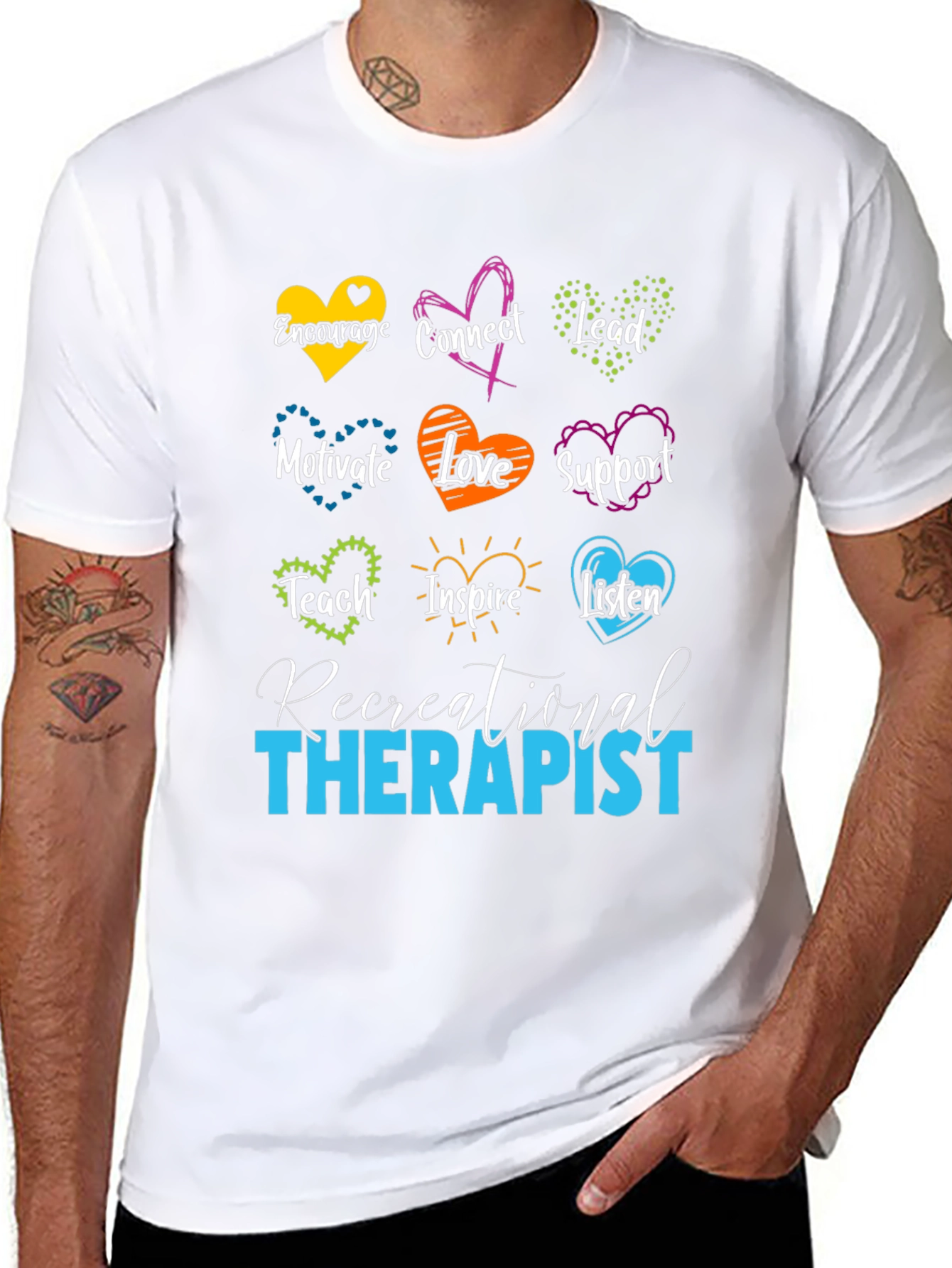 Recreational Therapist Heart Graphic T-Shirt