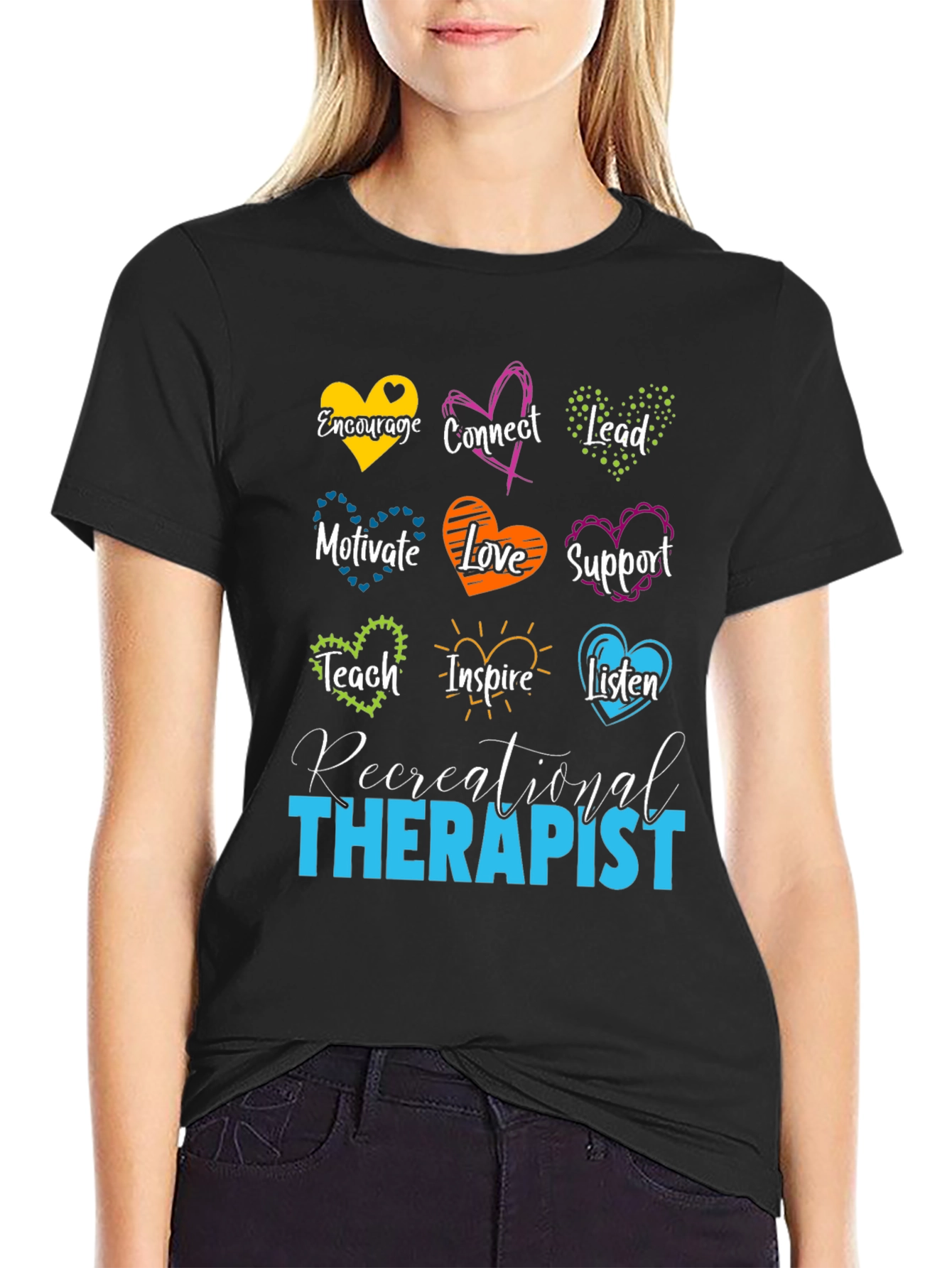 Recreational Therapist Heart Graphic T-Shirt