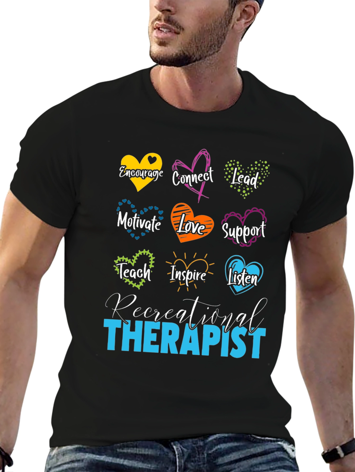 Recreational Therapist Heart Graphic T-Shirt