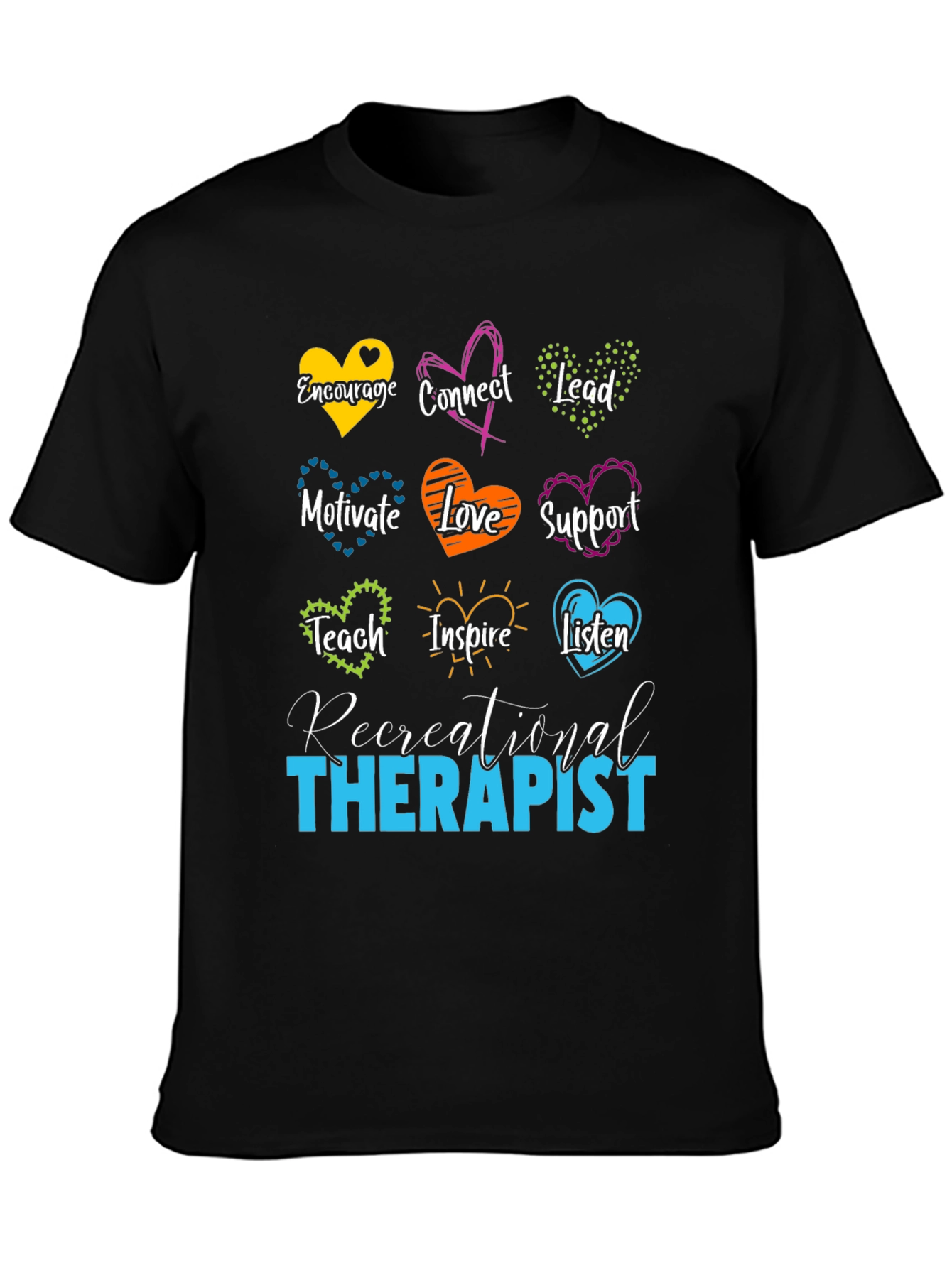 Recreational Therapist Heart Graphic T-Shirt