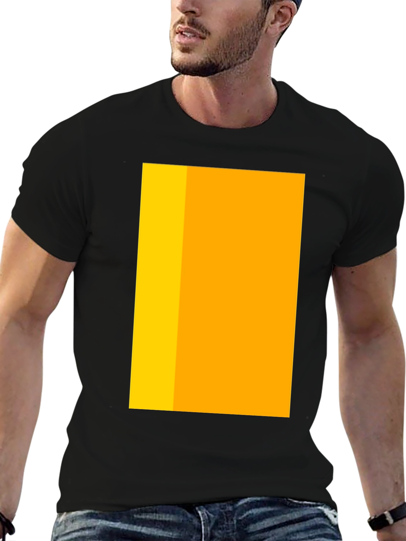 Modern Black T-Shirt with Geometric Design