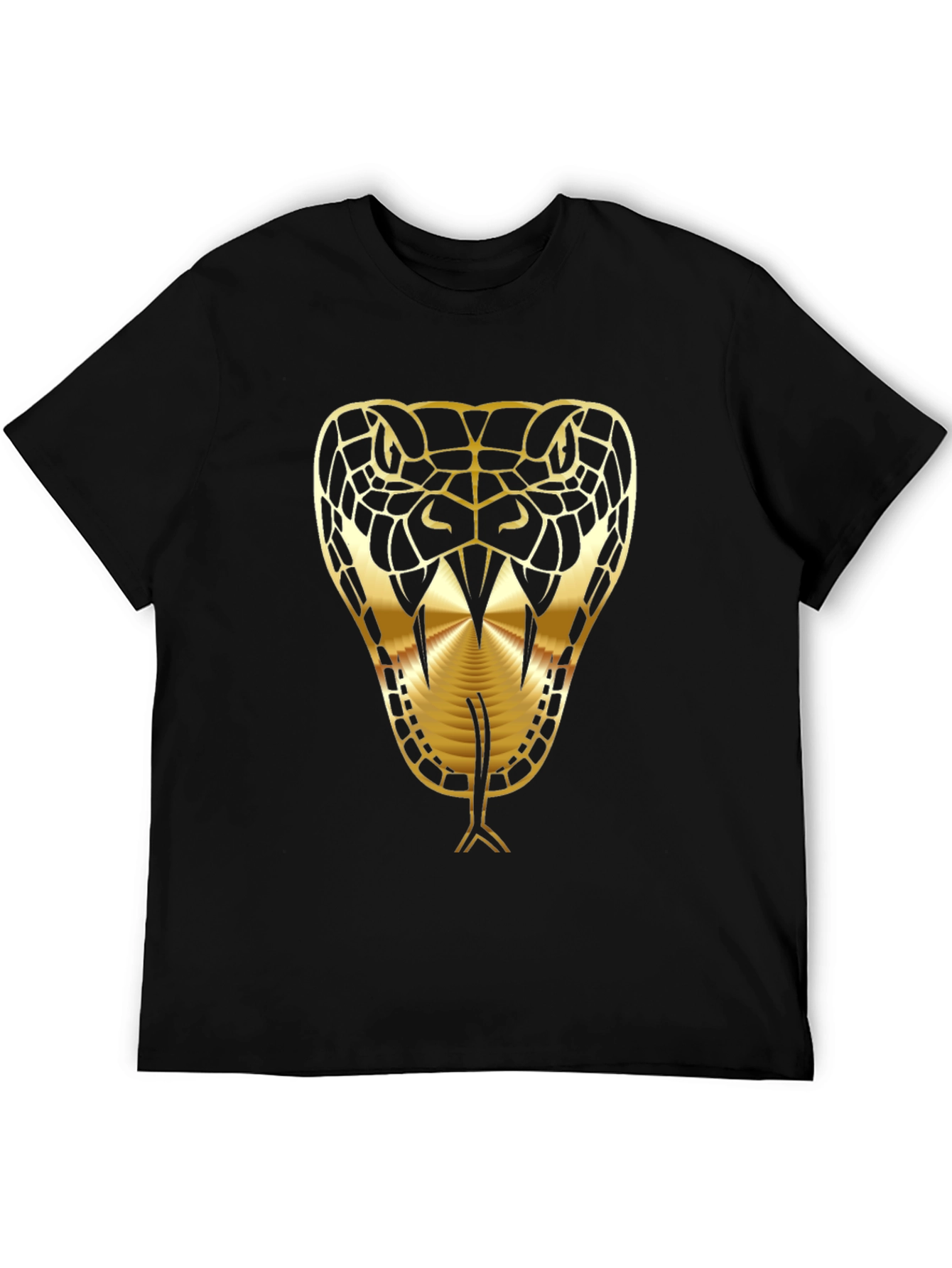 Golden Snake Graphic Black T-Shirt