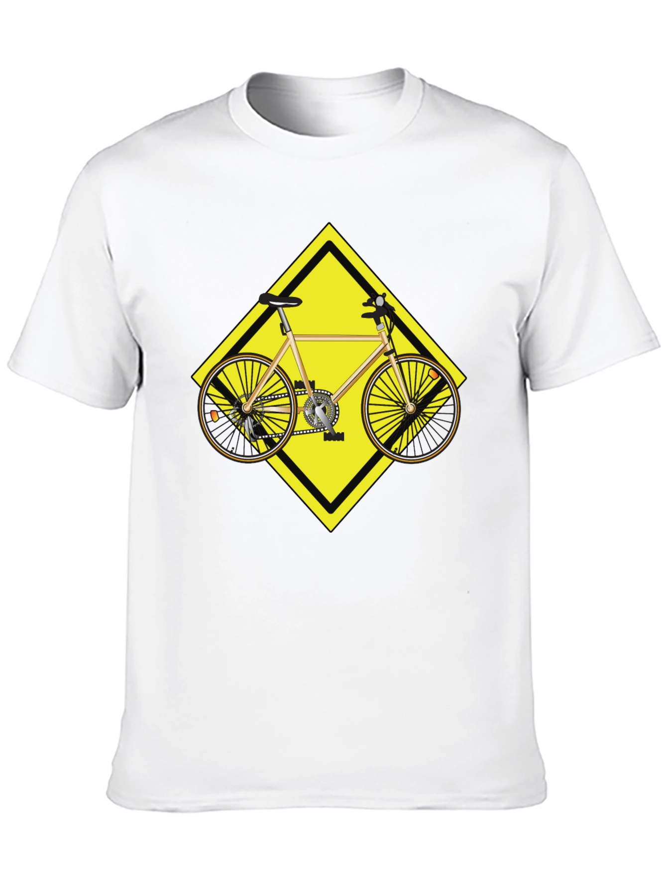 Cycling Road Sign Graphic Tee - Black
