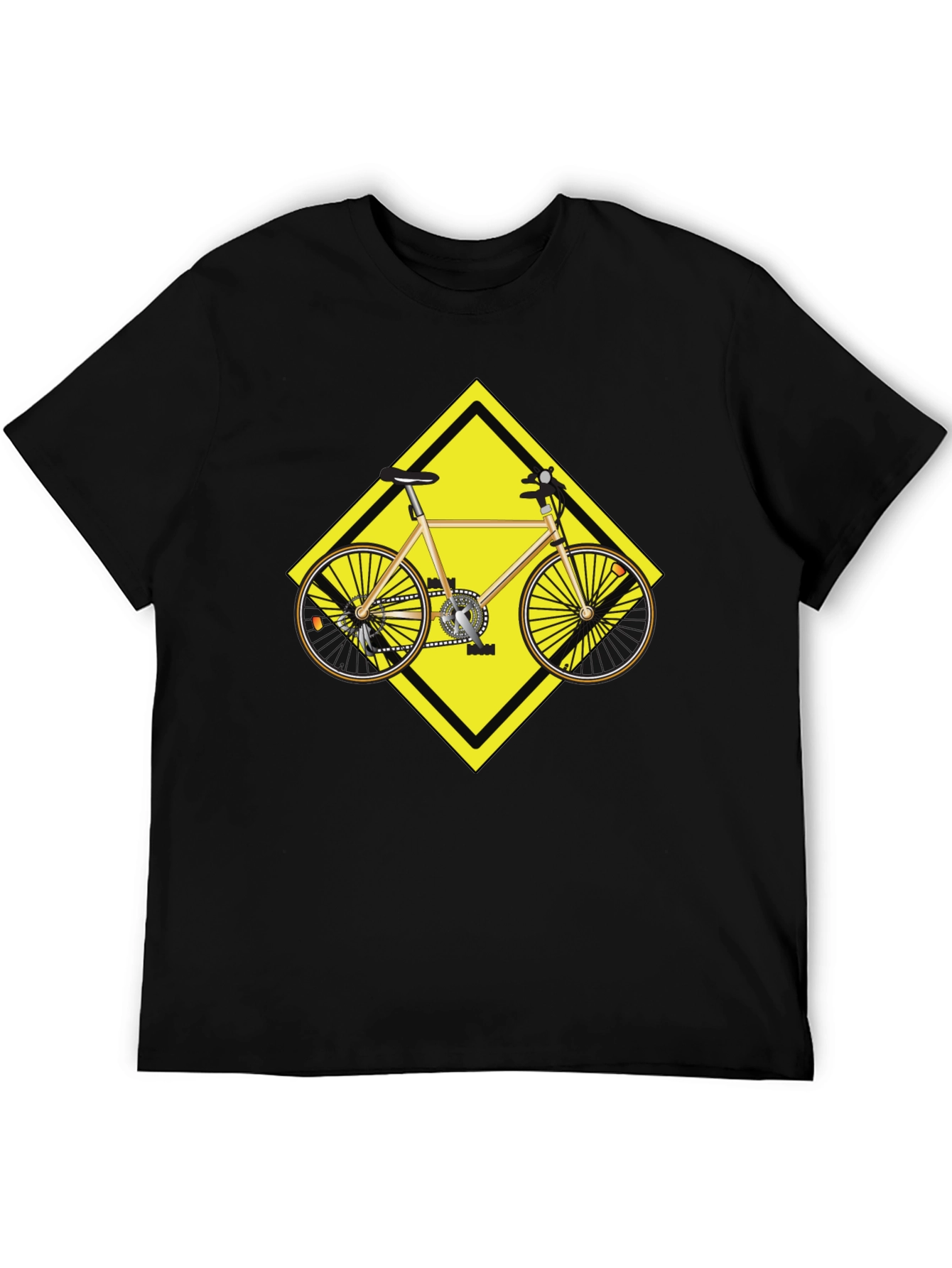 Cycling Road Sign Graphic Tee - Black
