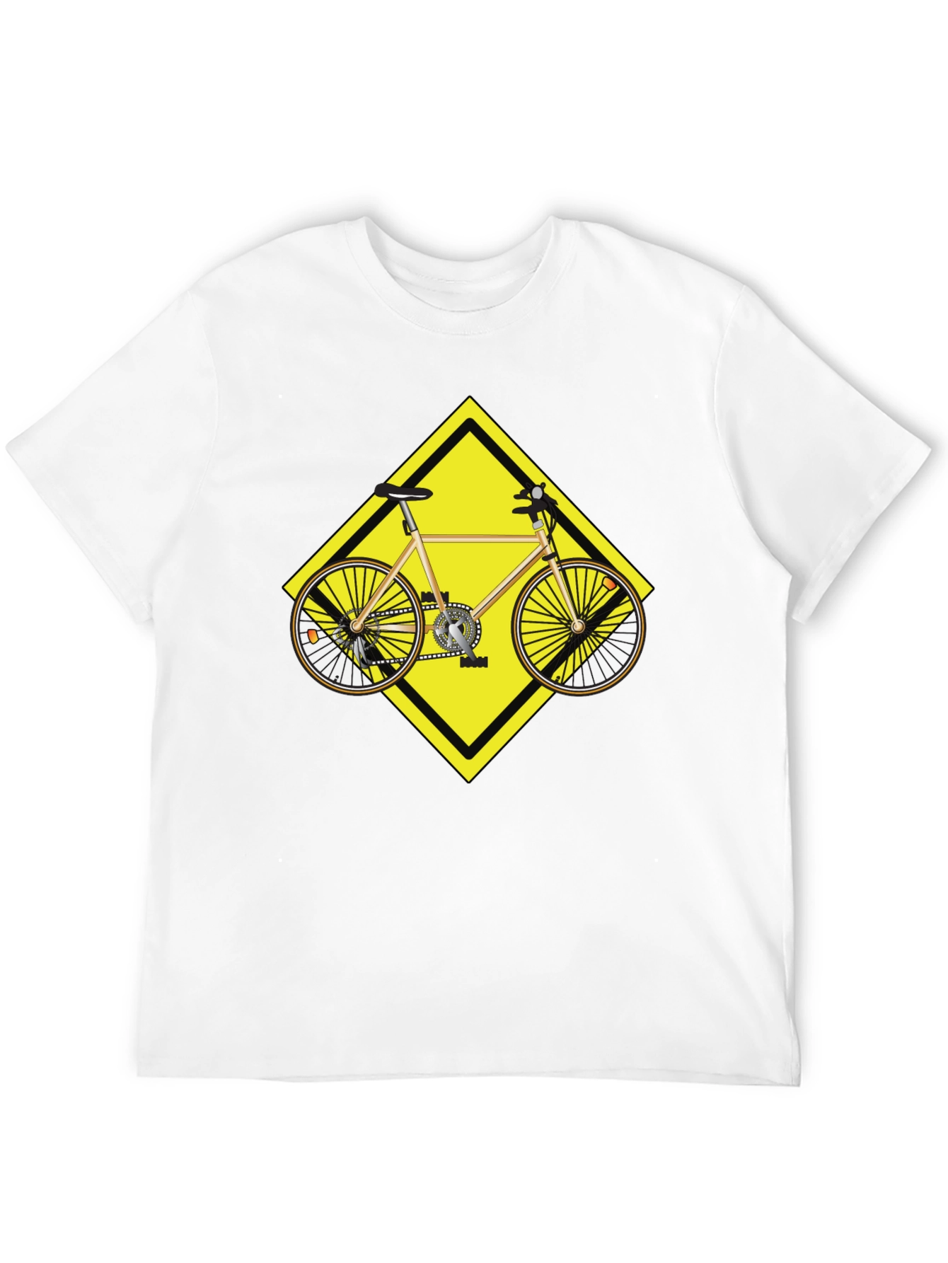 Cycling Road Sign Graphic Tee - Black