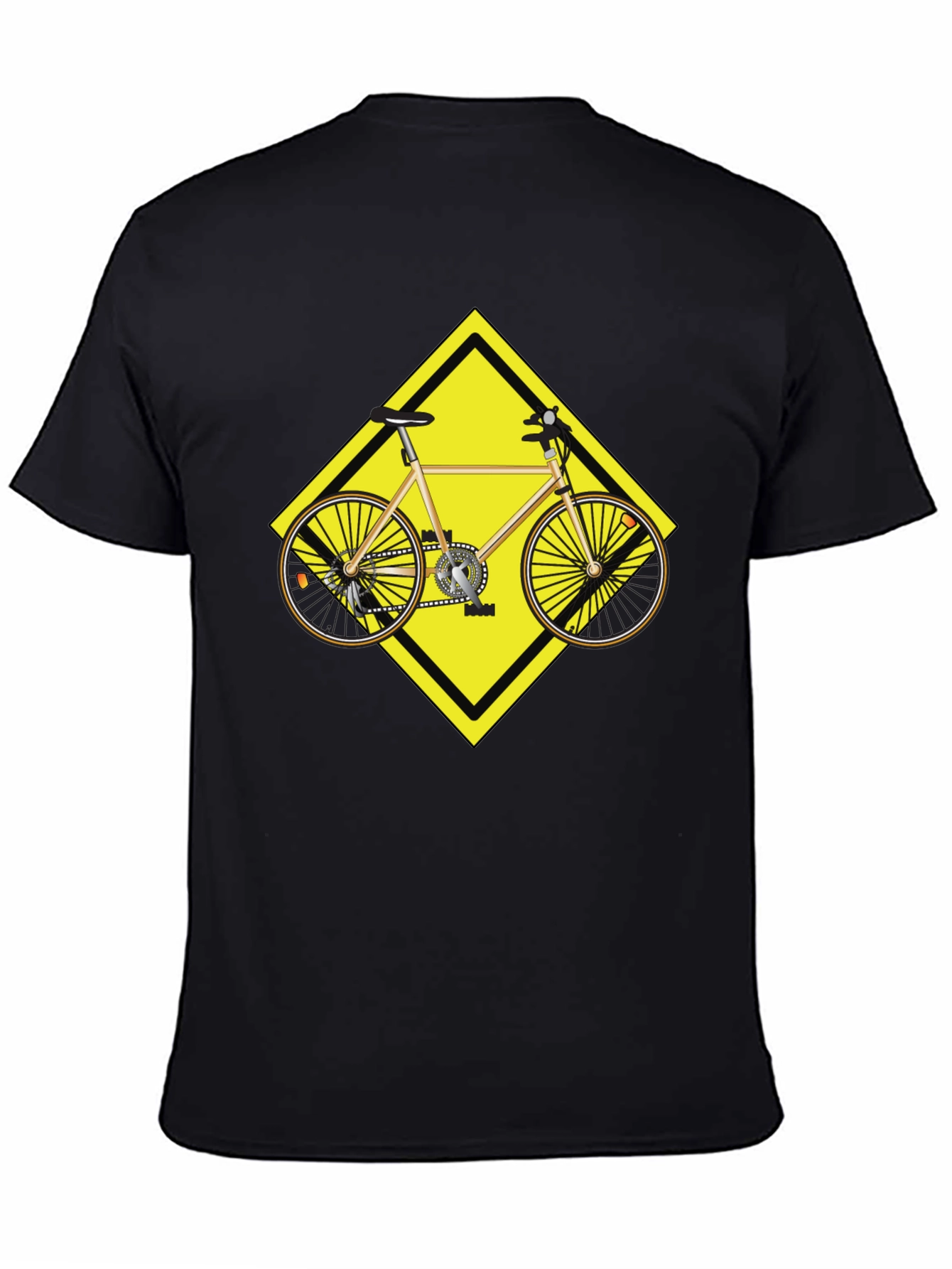 Cycling Road Sign Graphic Tee - Black