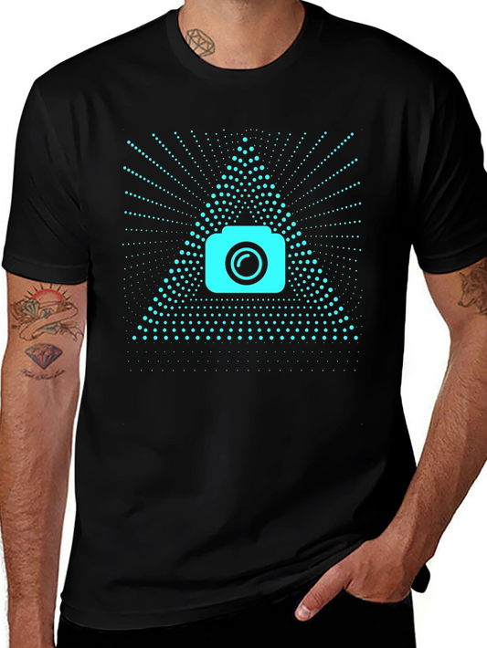Camera Triangle Tee - Black Graphic T-Shirt