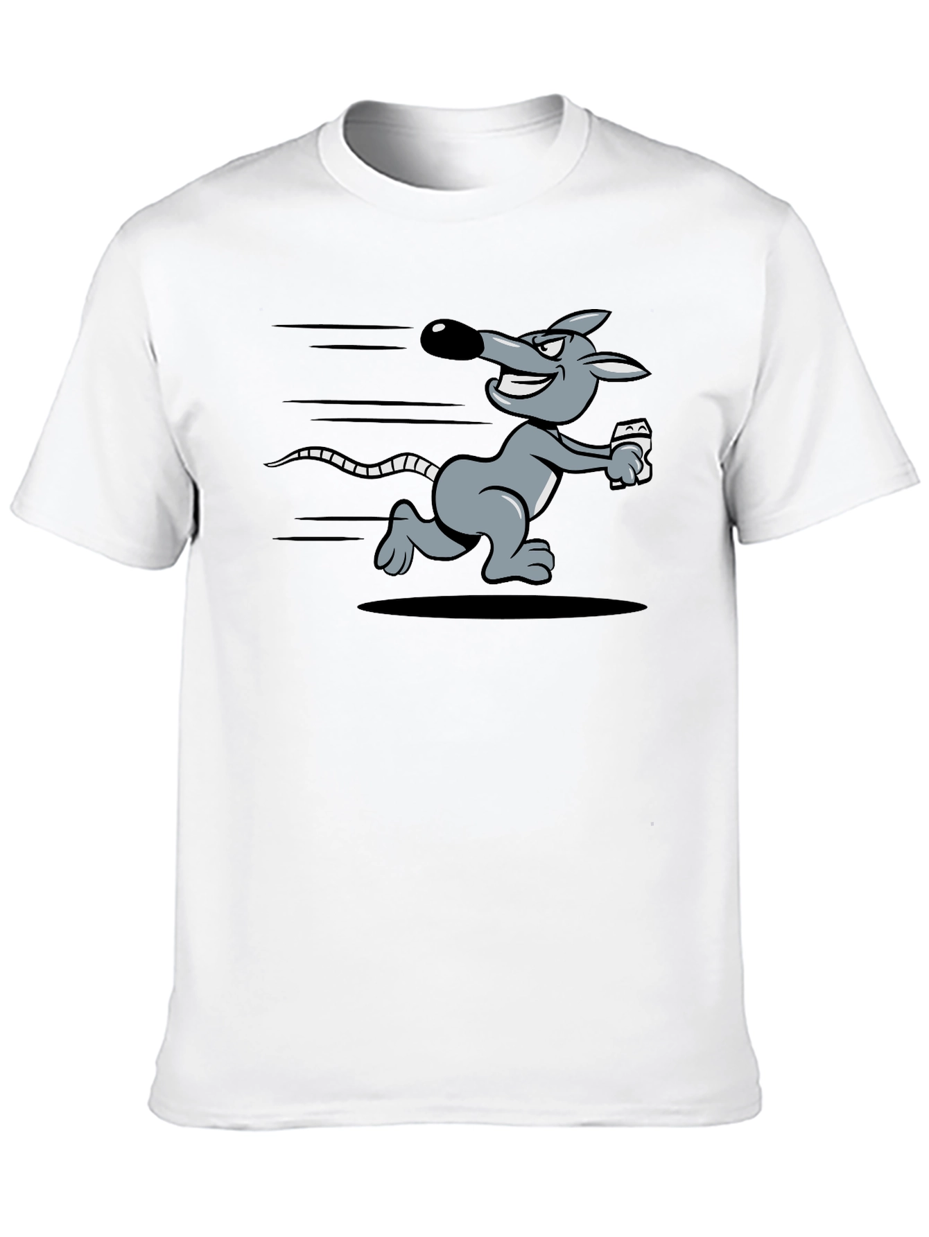 Running Rat Graphic Tee - Black Cotton T-Shirt