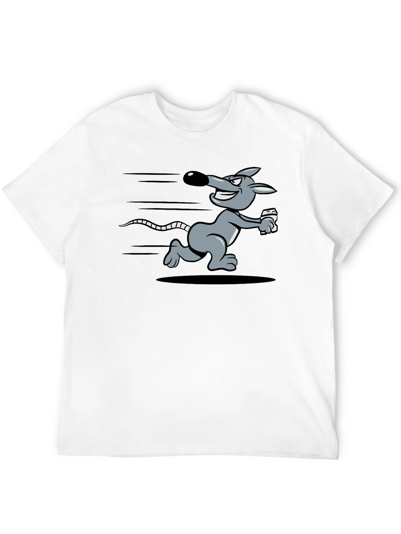 Running Rat Graphic Tee - Black Cotton T-Shirt