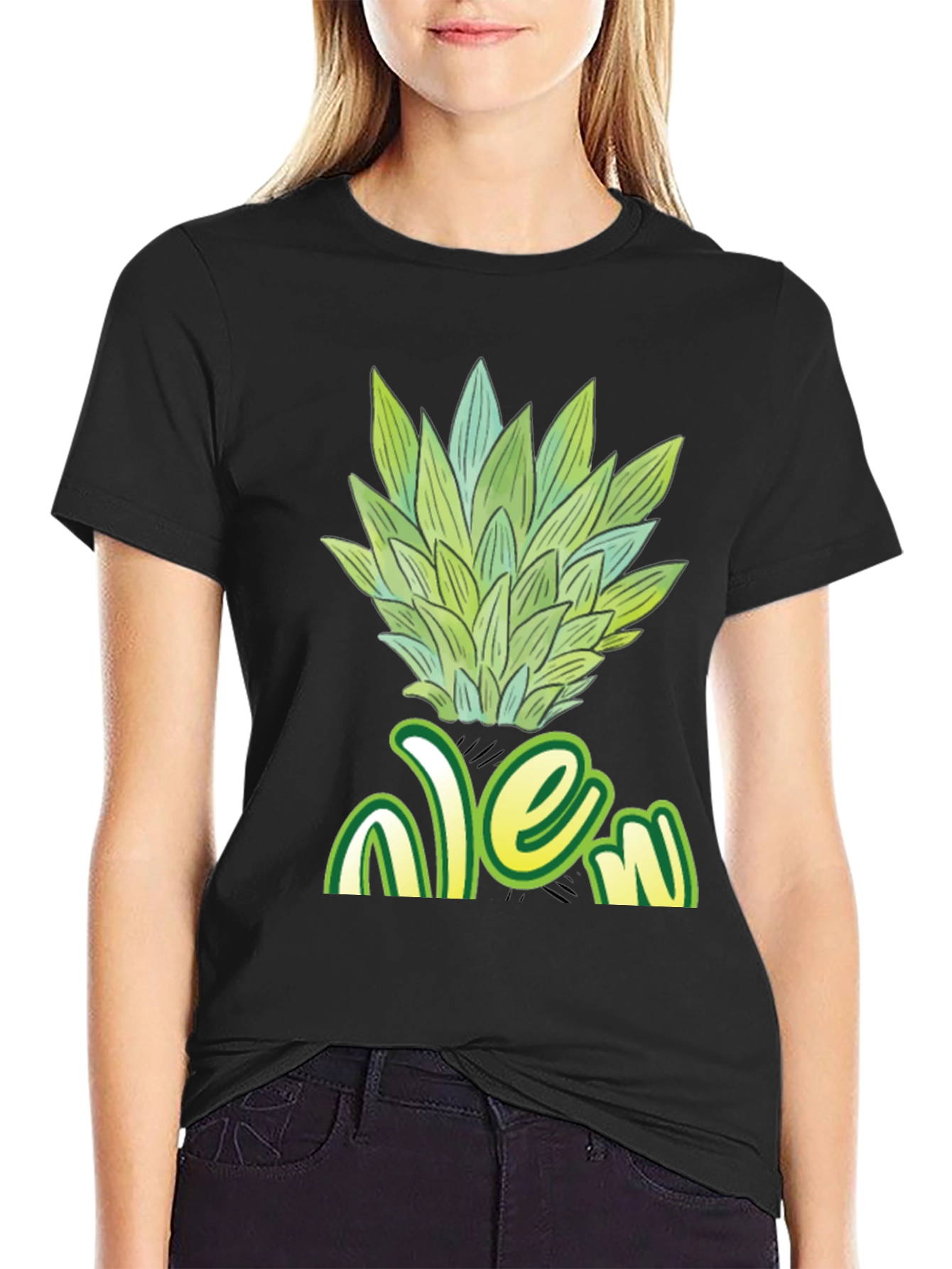 Pineapple Head Black T-Shirt