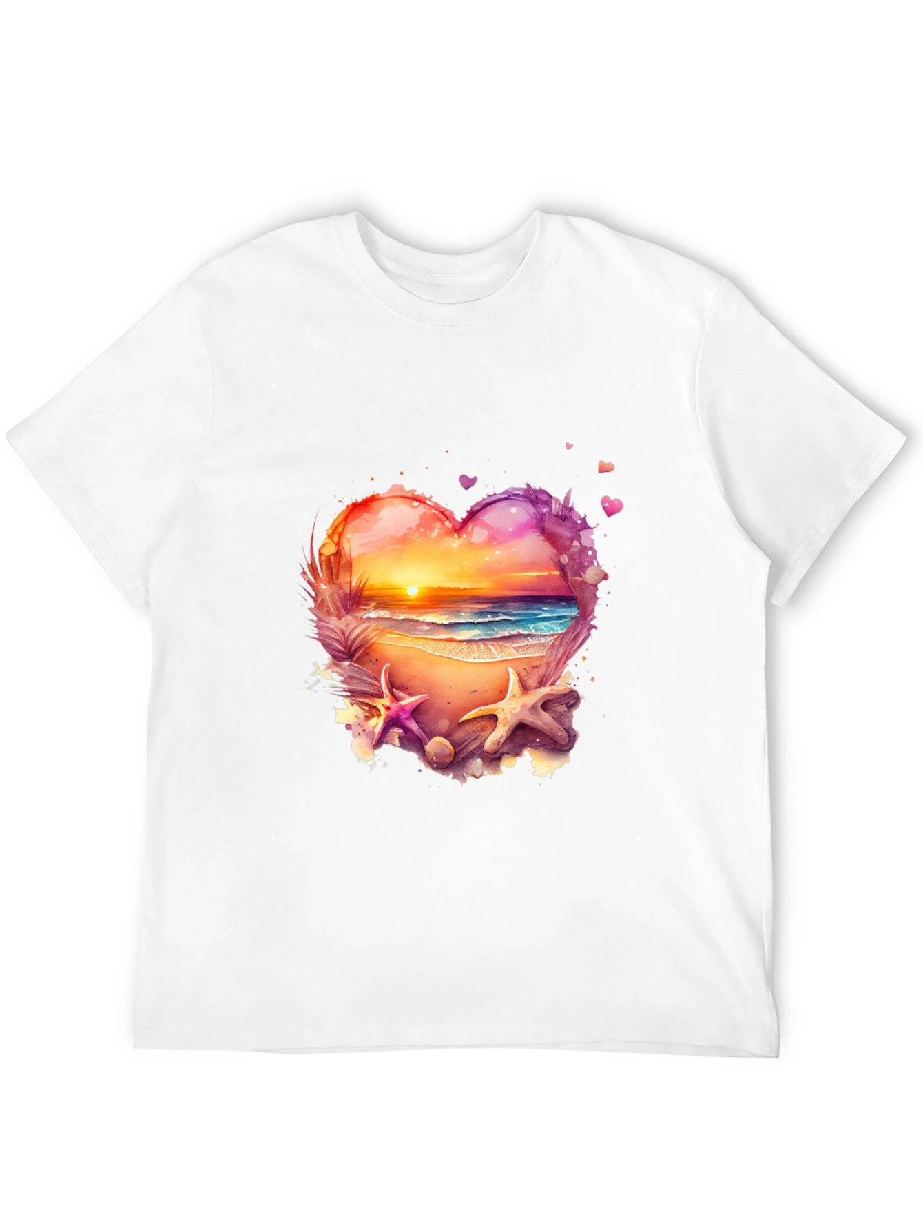 Sunset Beach Heart Graphic Tee
